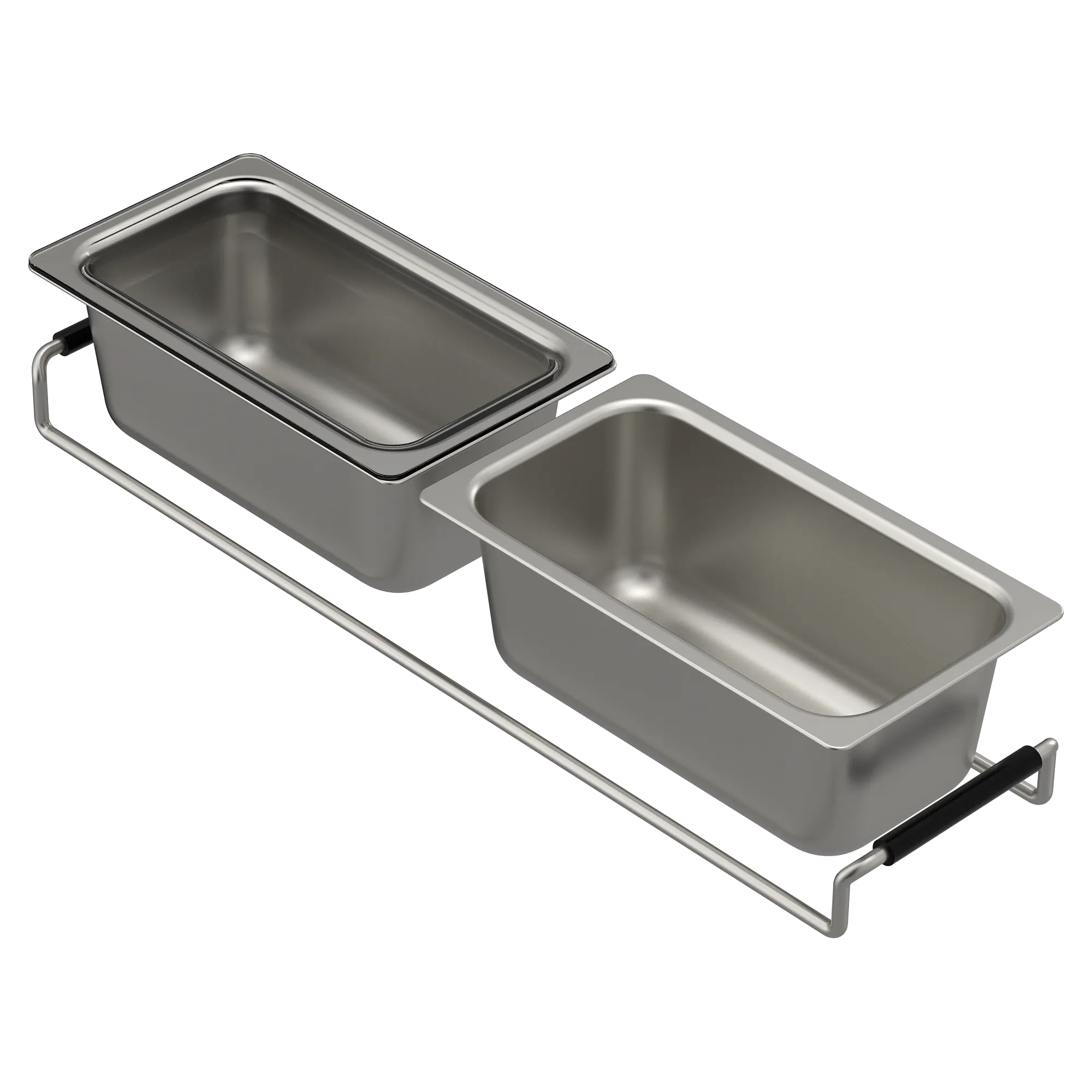 Luxe Chef™ Kitchen Sink Workstation System Stainless Steel Prep Bins with Lids - Image 2