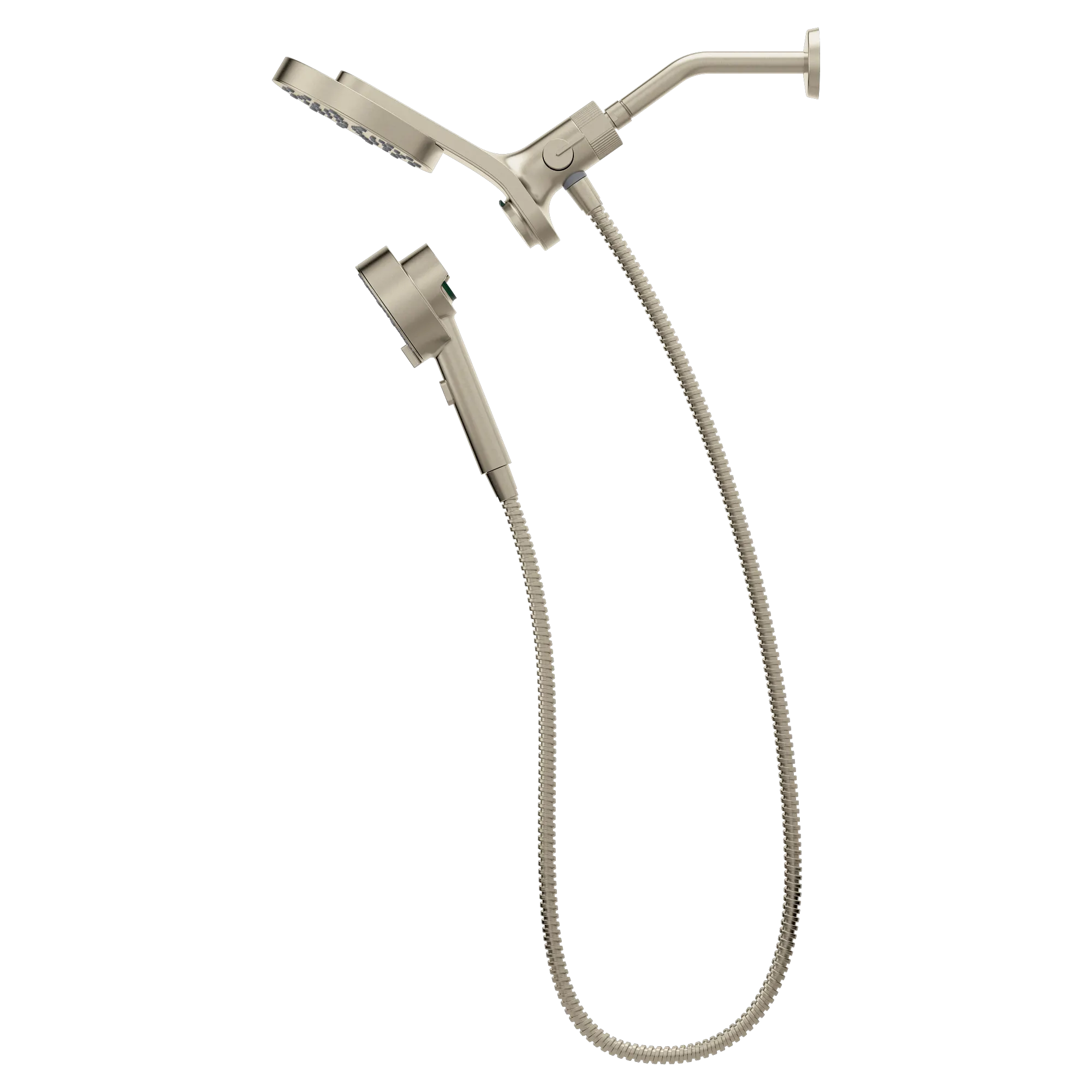 Magnetix Brushed nickel six-function 6.7" diameter spray head standard with handshower - Image 2