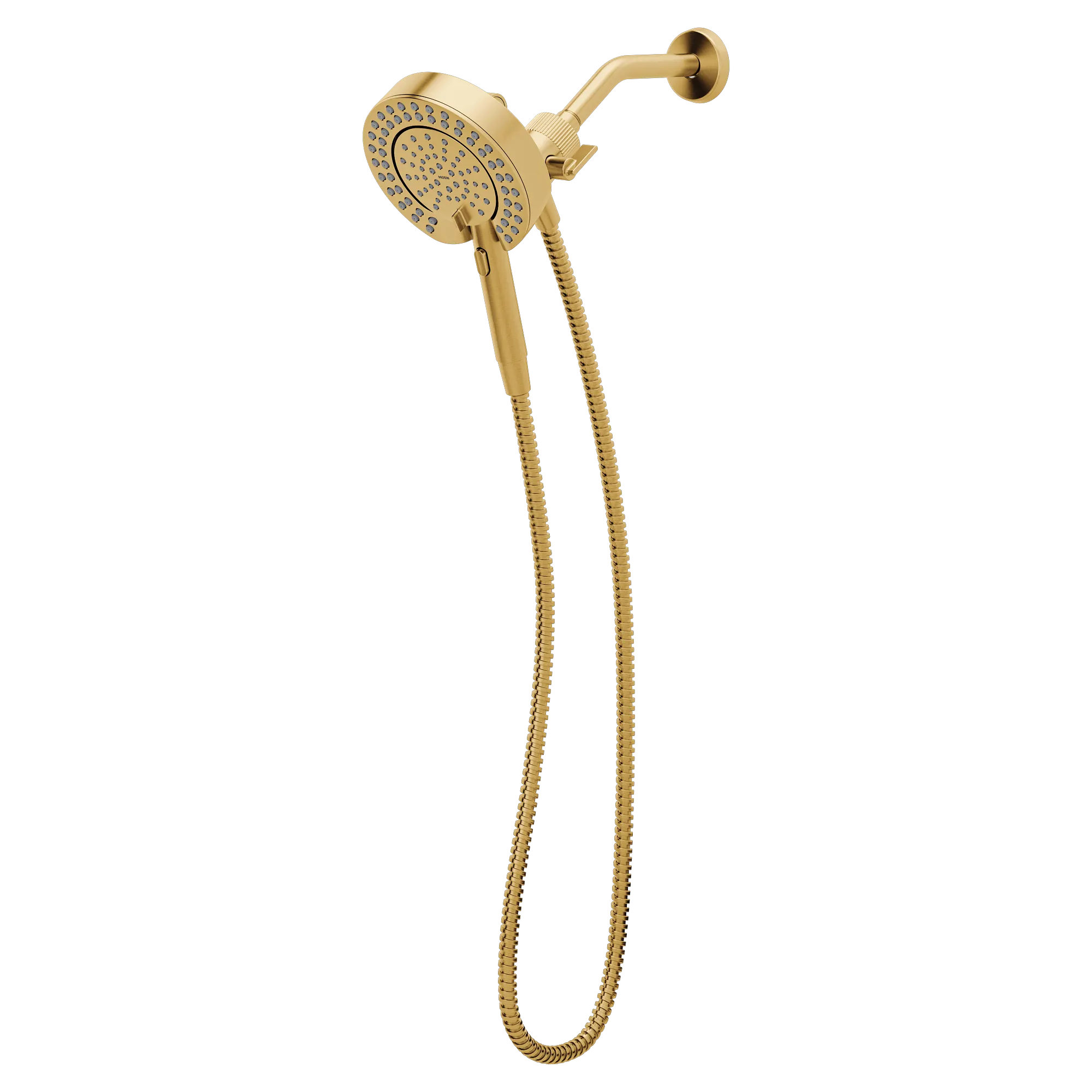 Magnetix Brushed gold six-function 6-1/2" diameter spray head standard with handshower - Image 3