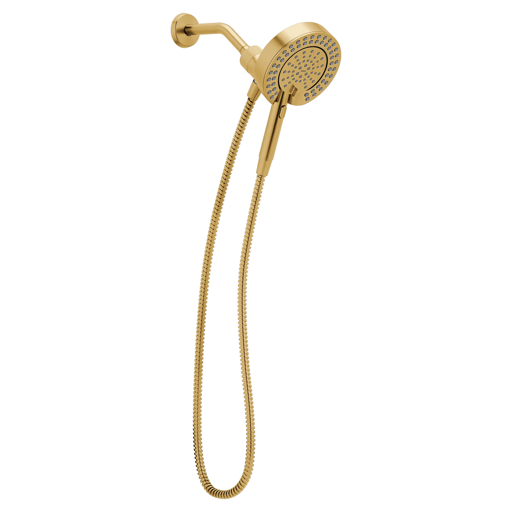 Magnetix Brushed gold six-function 6-1/2" diameter spray head standard with handshower - Image 5