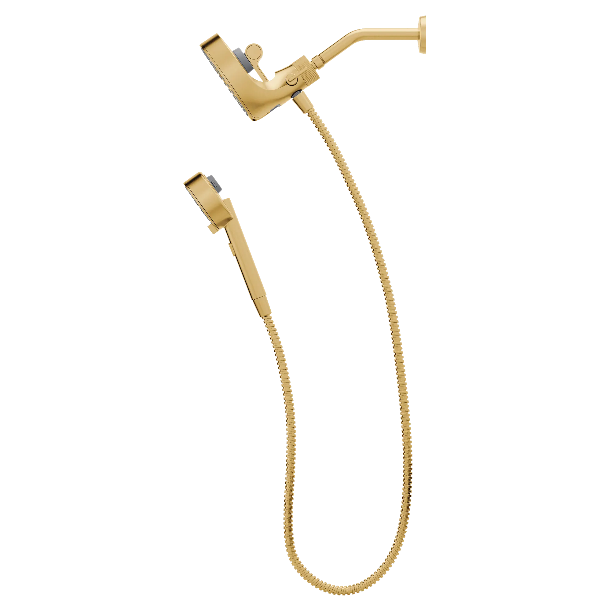 Magnetix Brushed gold six-function 6-1/2" diameter spray head standard with handshower - Image 6