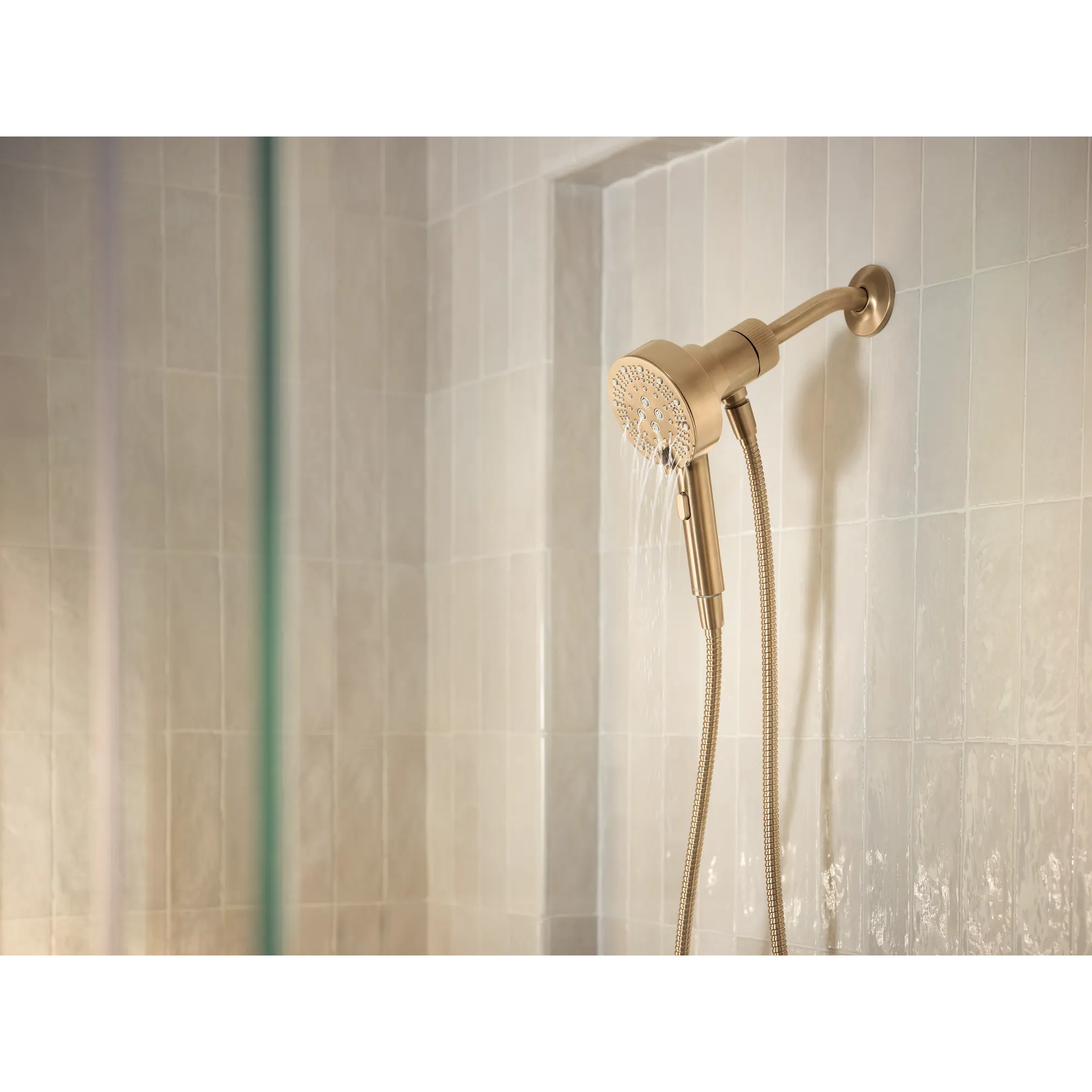 Magnetix Bronzed gold six-function 4.25" diameter spray head handshower - Image 7