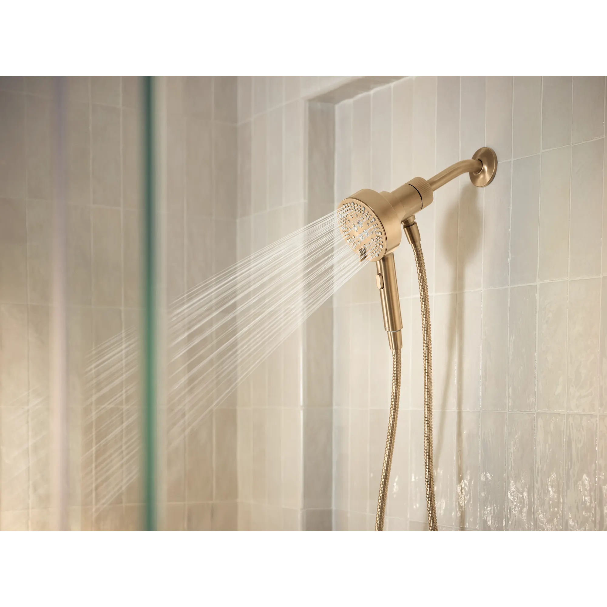 Magnetix Bronzed gold six-function 4.25" diameter spray head handshower - Image 8