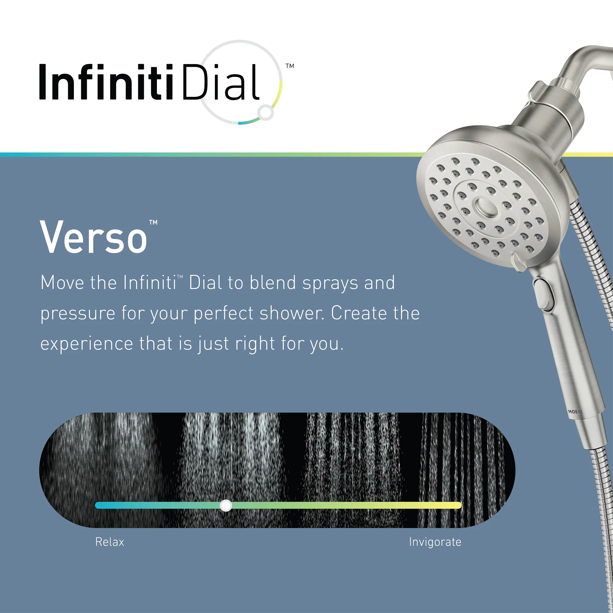 Verso 5" Eco-Performance Handheld Shower with Infiniti Dial - Image 20