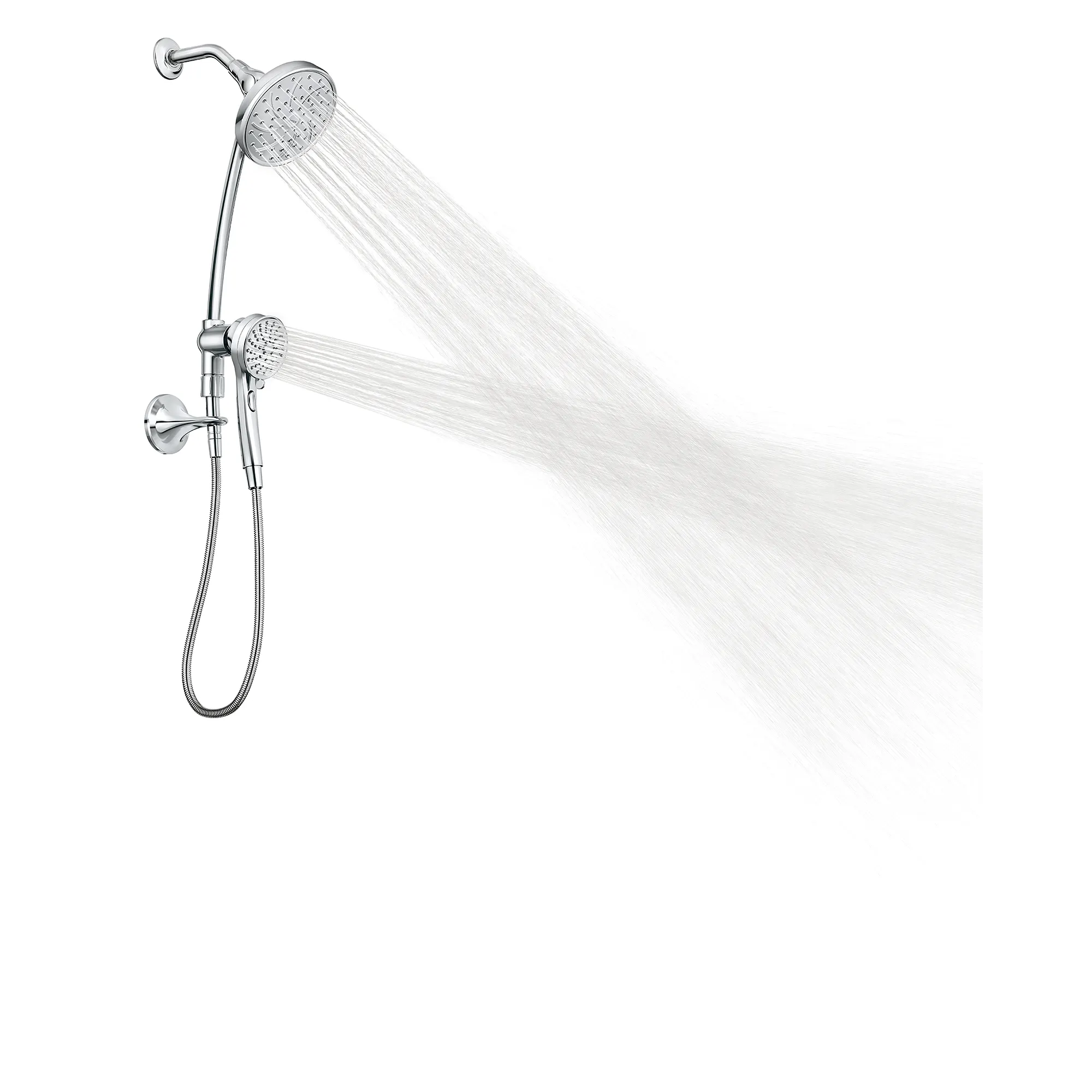Attract Chrome six-function 3.75" diameter spray head standard with handshower - Image 4