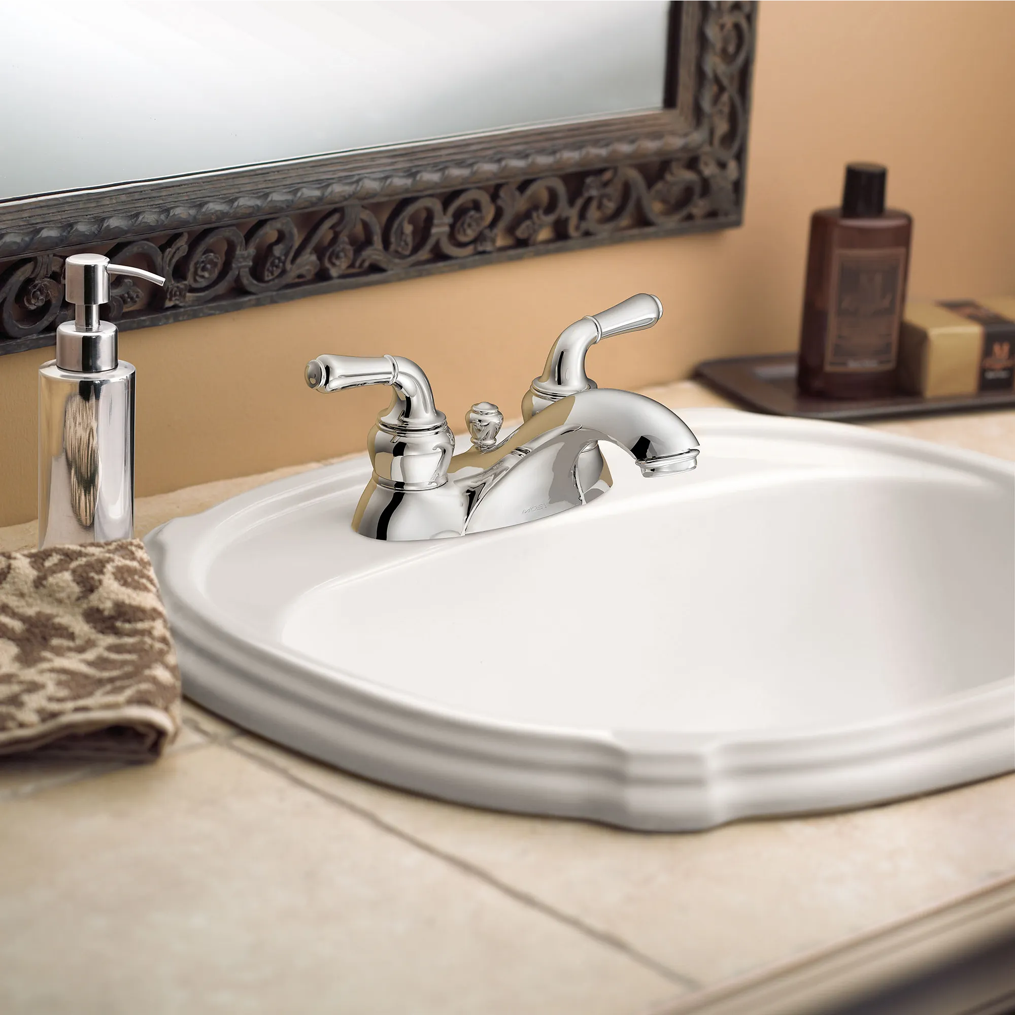 Monticello Chrome two-handle low arc bathroom faucet - Image 3