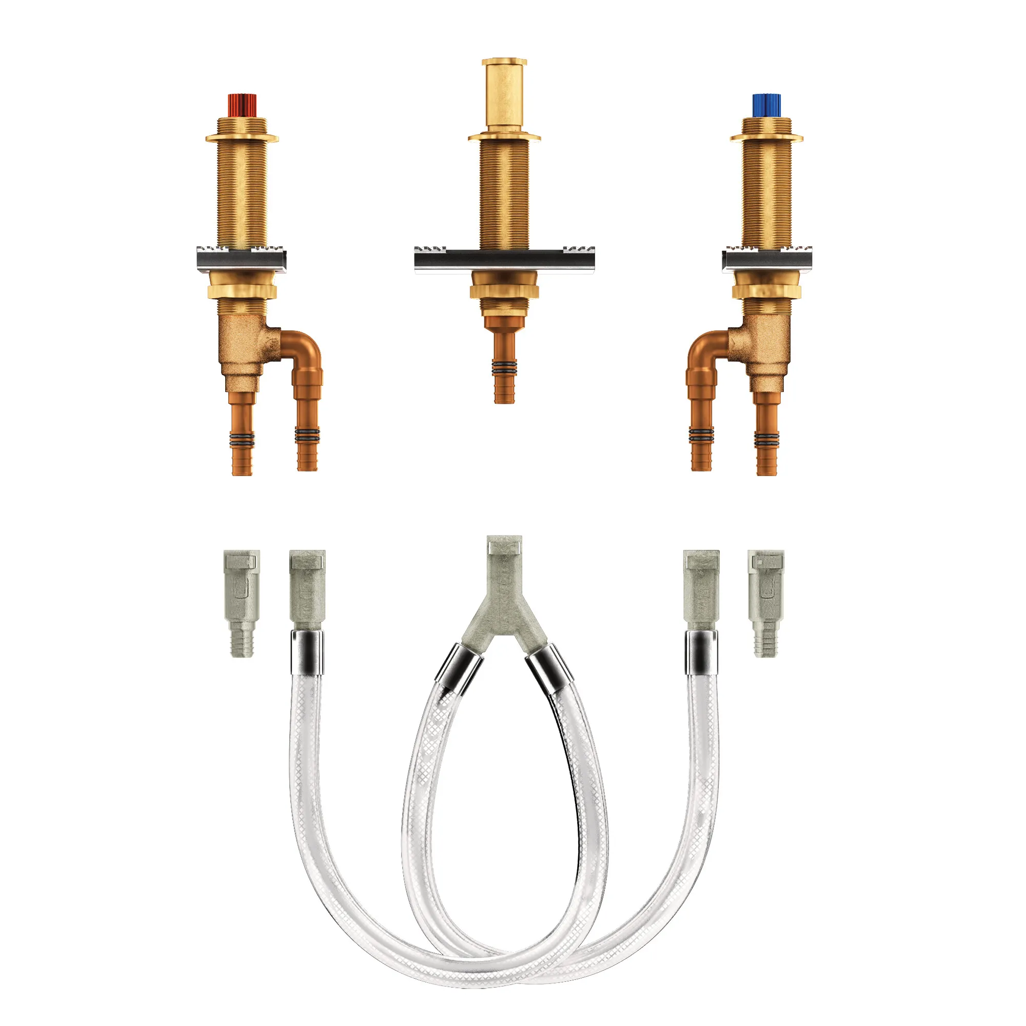 M-pact Two Handle Roman Tub Valve 10" Center 1/2" Crimp Ring Pex Cold Expansion Pex Connection - Image 2