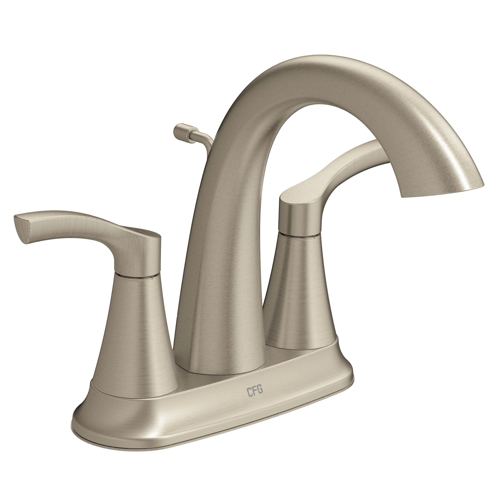 Ash Matte black two-handle high arc bathroom faucet - Image 3