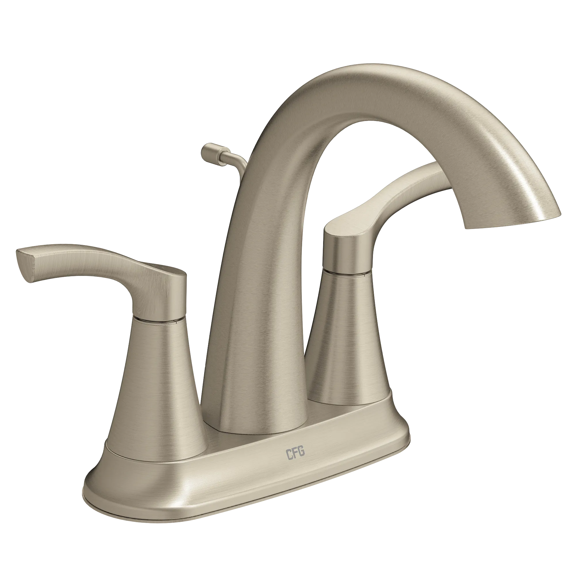 Ash Matte black two-handle high arc bathroom faucet - Image 4