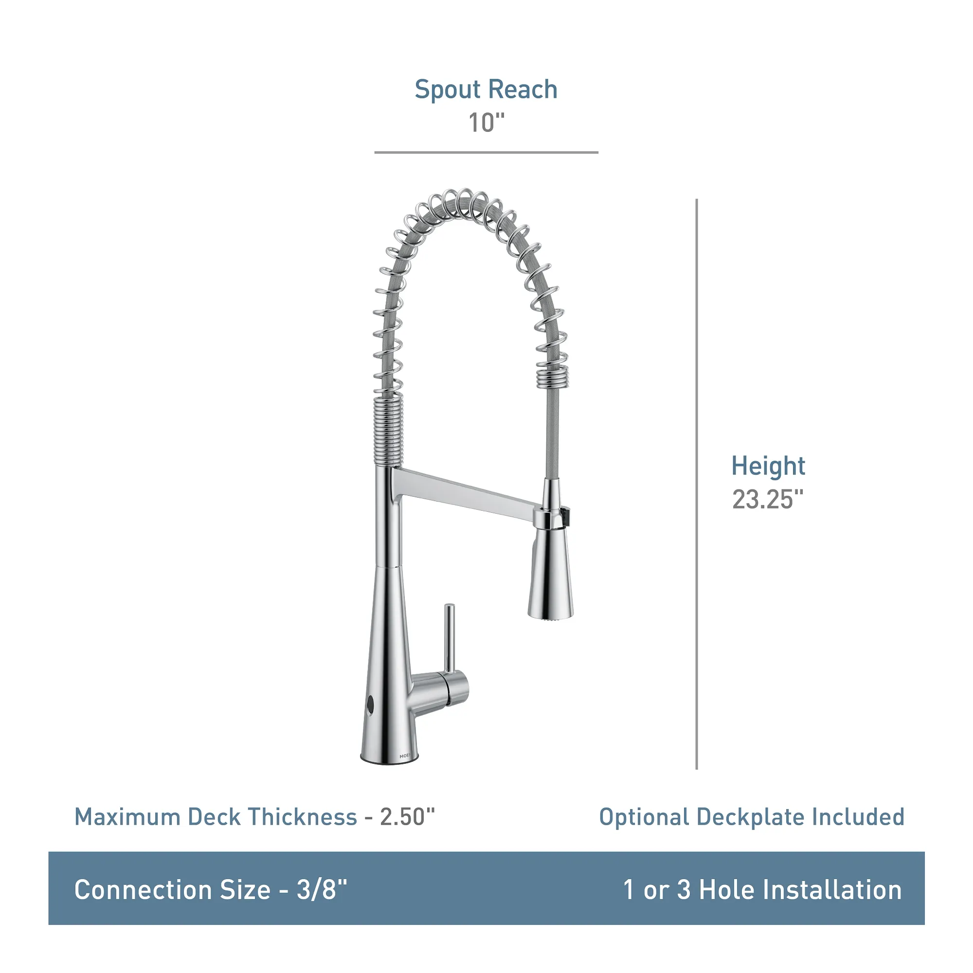 Sleek MotionSense Wave One-Handle Pre-Rinse Spring Touchless Kitchen Faucet - Image 17