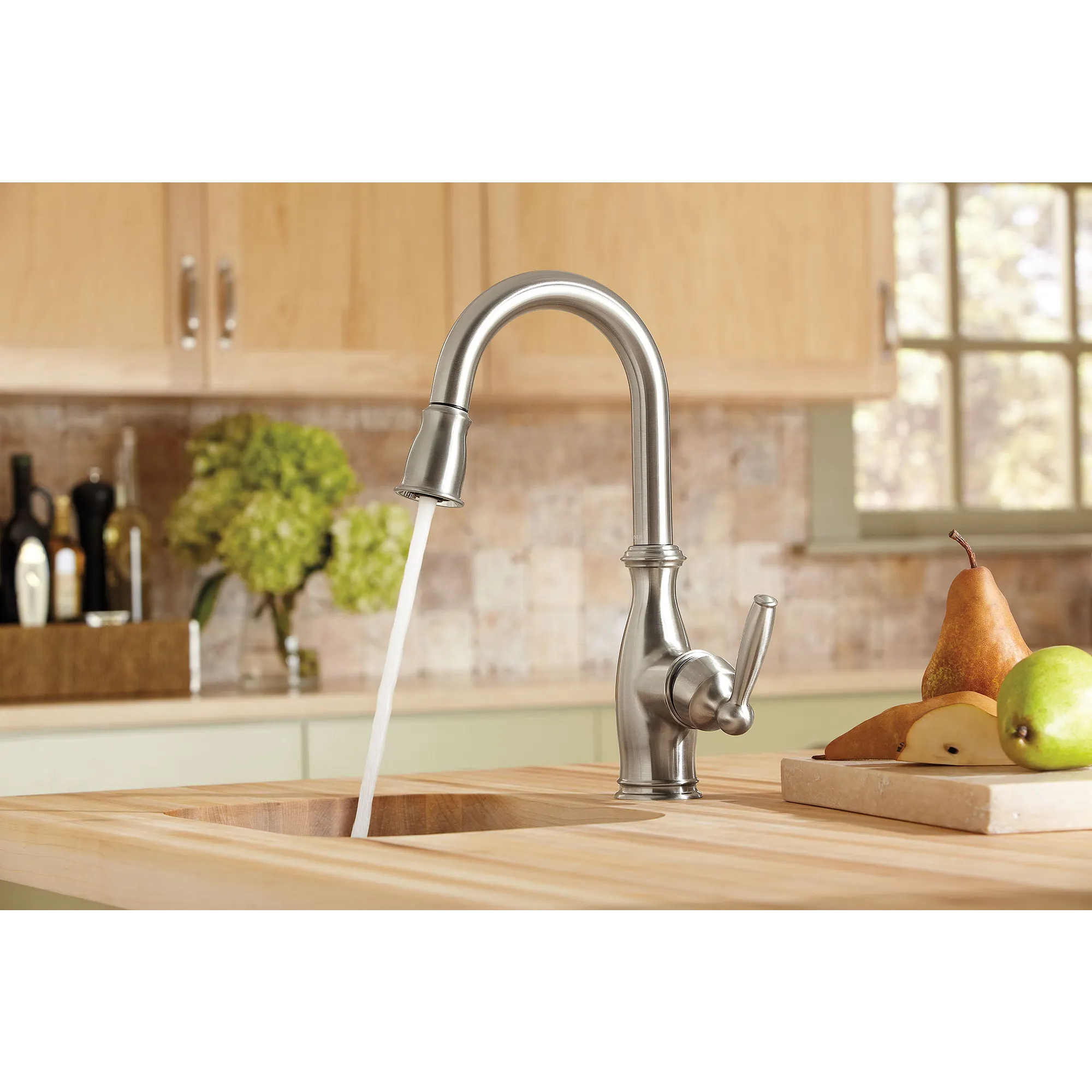 Brantford Chrome One-Handle High Arc Pulldown Bar Faucet - Image 12