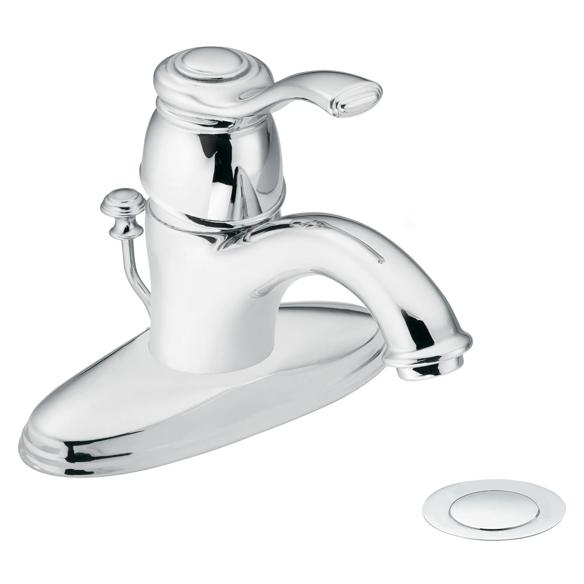 Kingsley Chrome One-Handle Low Arc Bathroom Faucet - Image 2