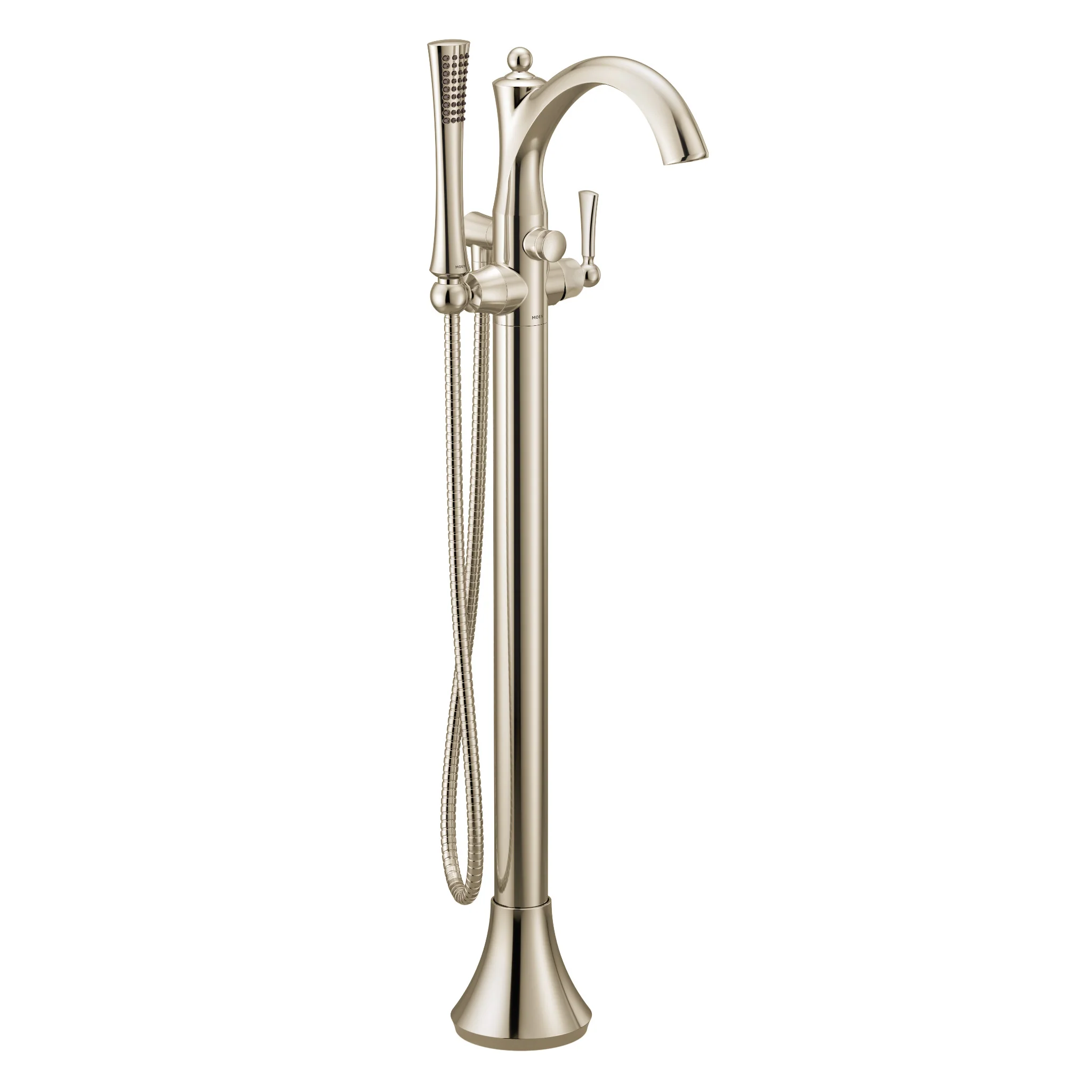 Wynford Chrome one-handle tub filler includes hand shower - Image 5
