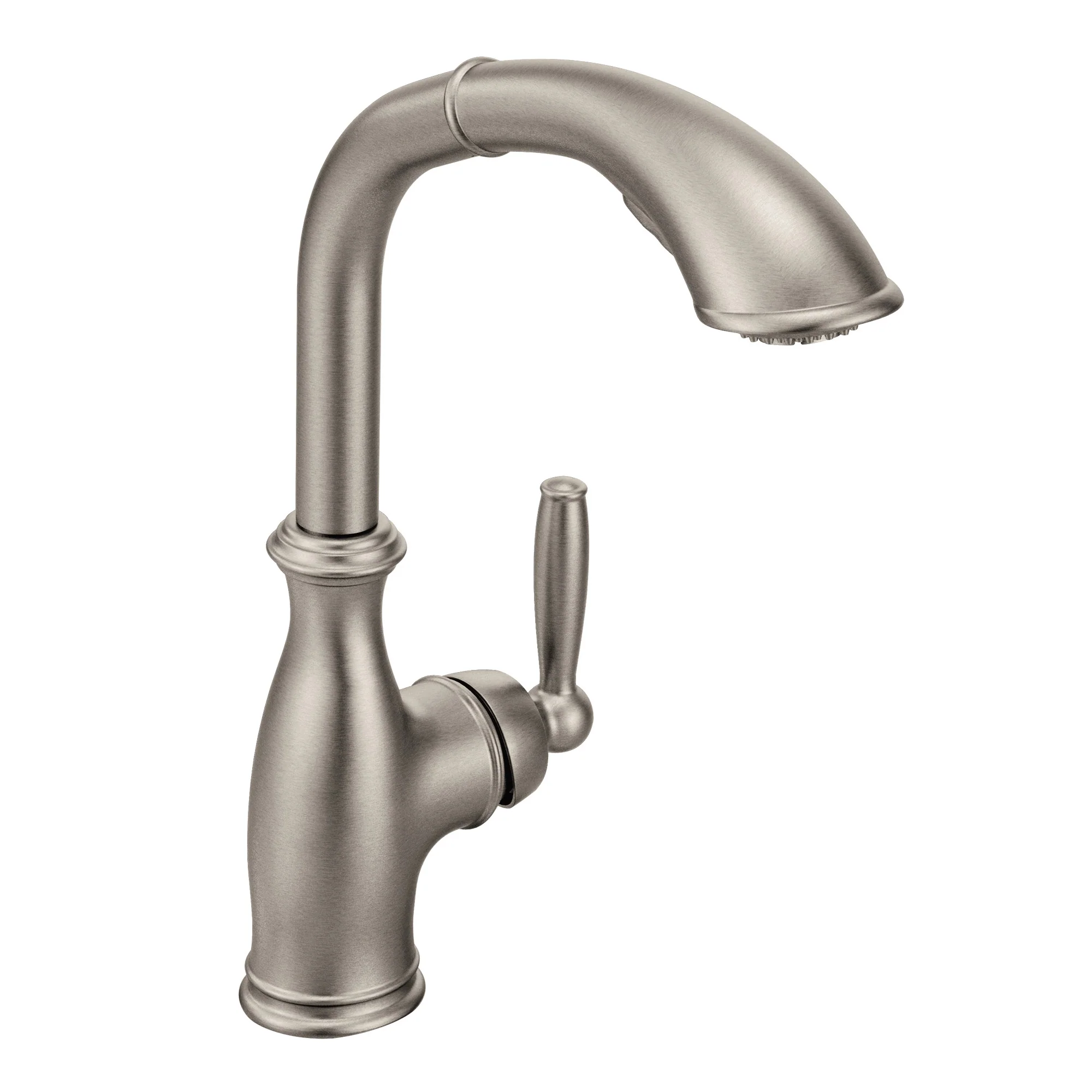 Brantford Chrome one-handle high arc pullout kitchen faucet - Image 9