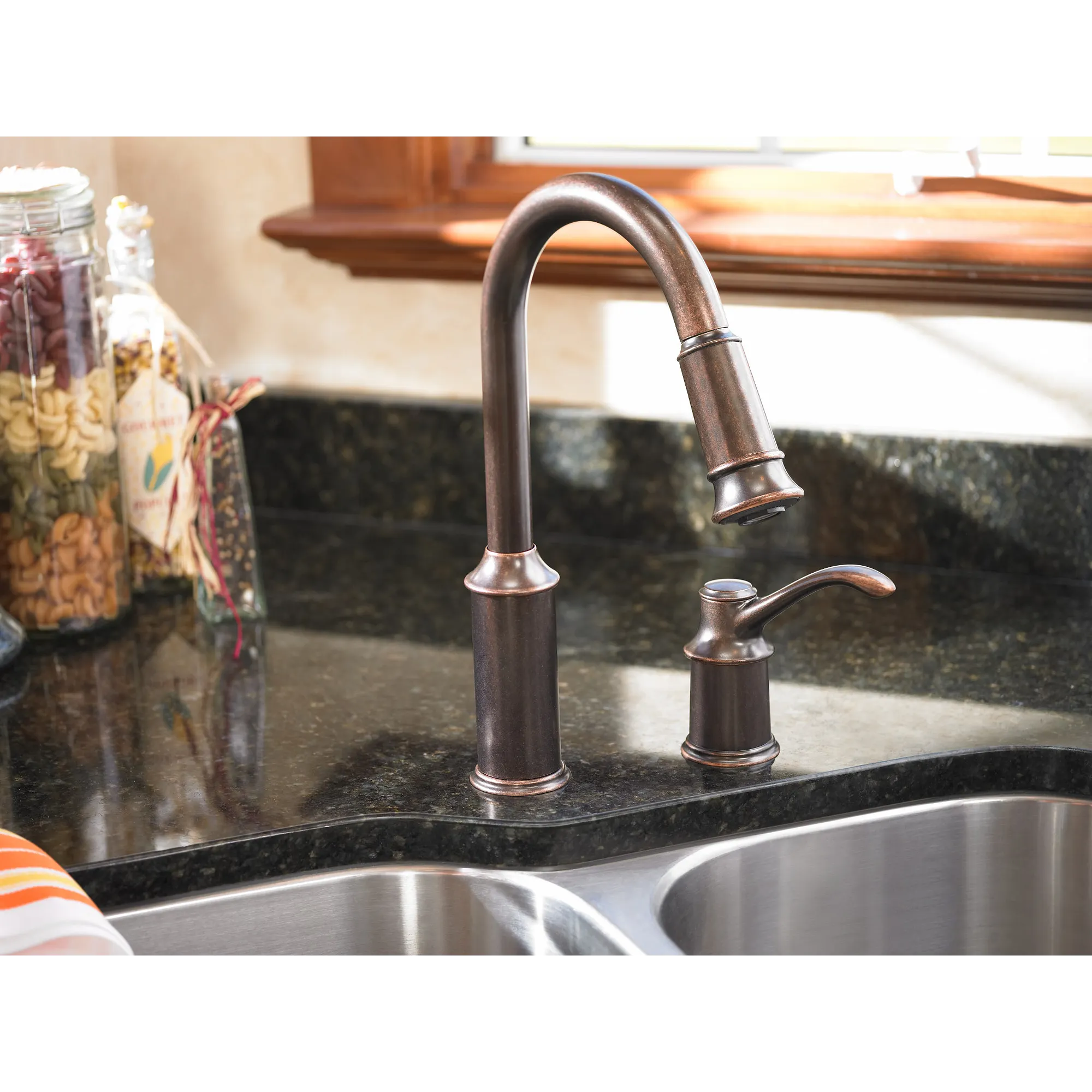 Aberdeen Chrome One-Handle High Arc Pulldown Kitchen Faucet - Image 18