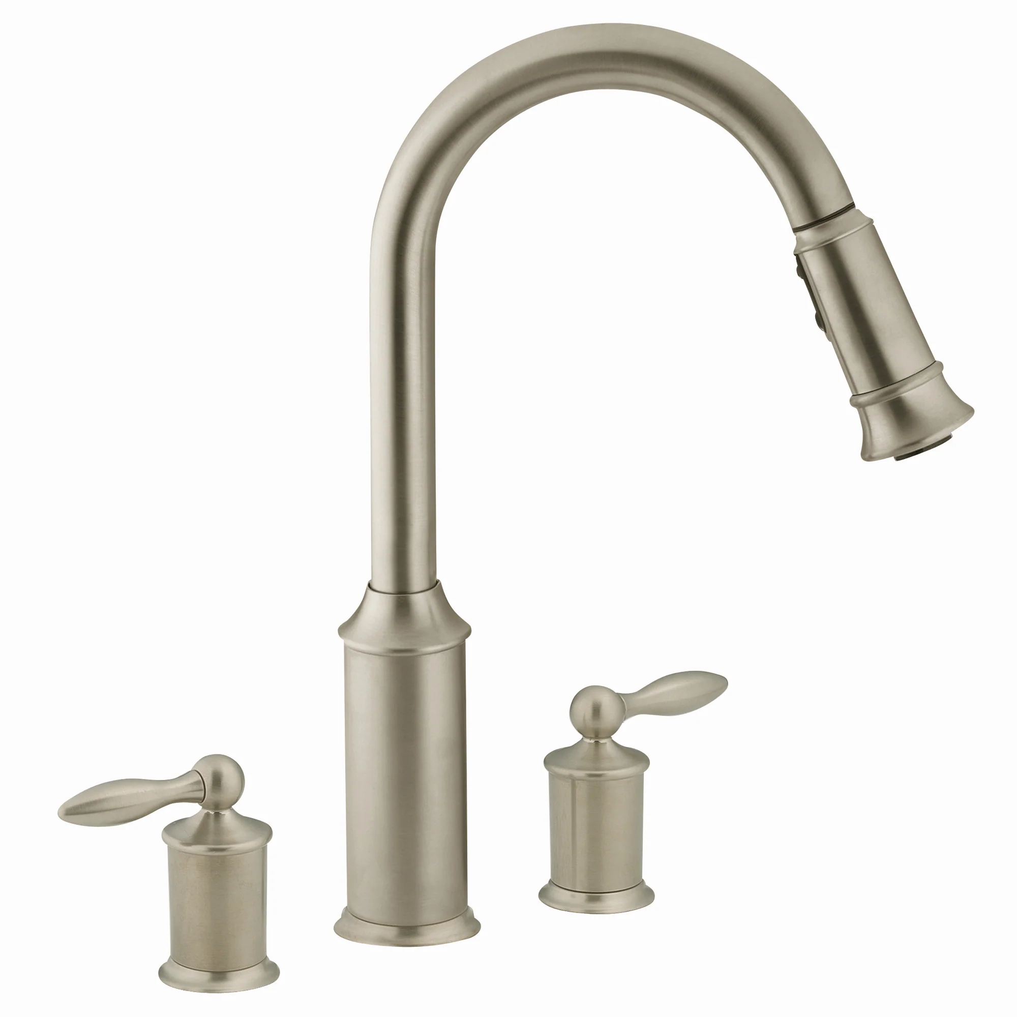Aberdeen Chrome two-handle high arc pulldown kitchen faucet - Image 3