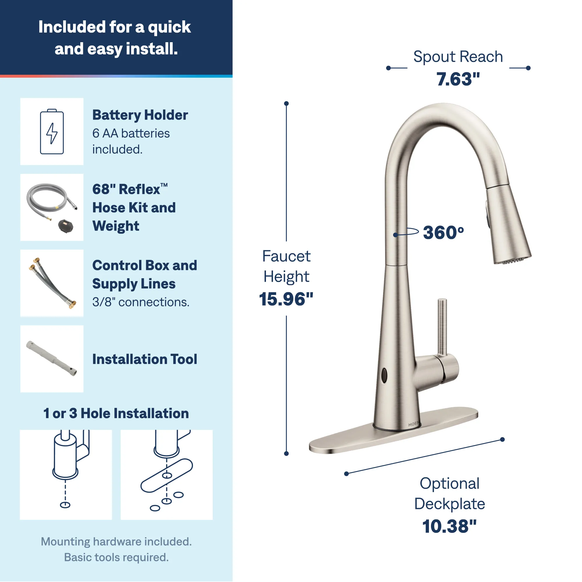 Sleek MotionSense Wave One-Handle Pulldown Touchless Kitchen Faucet - Image 12
