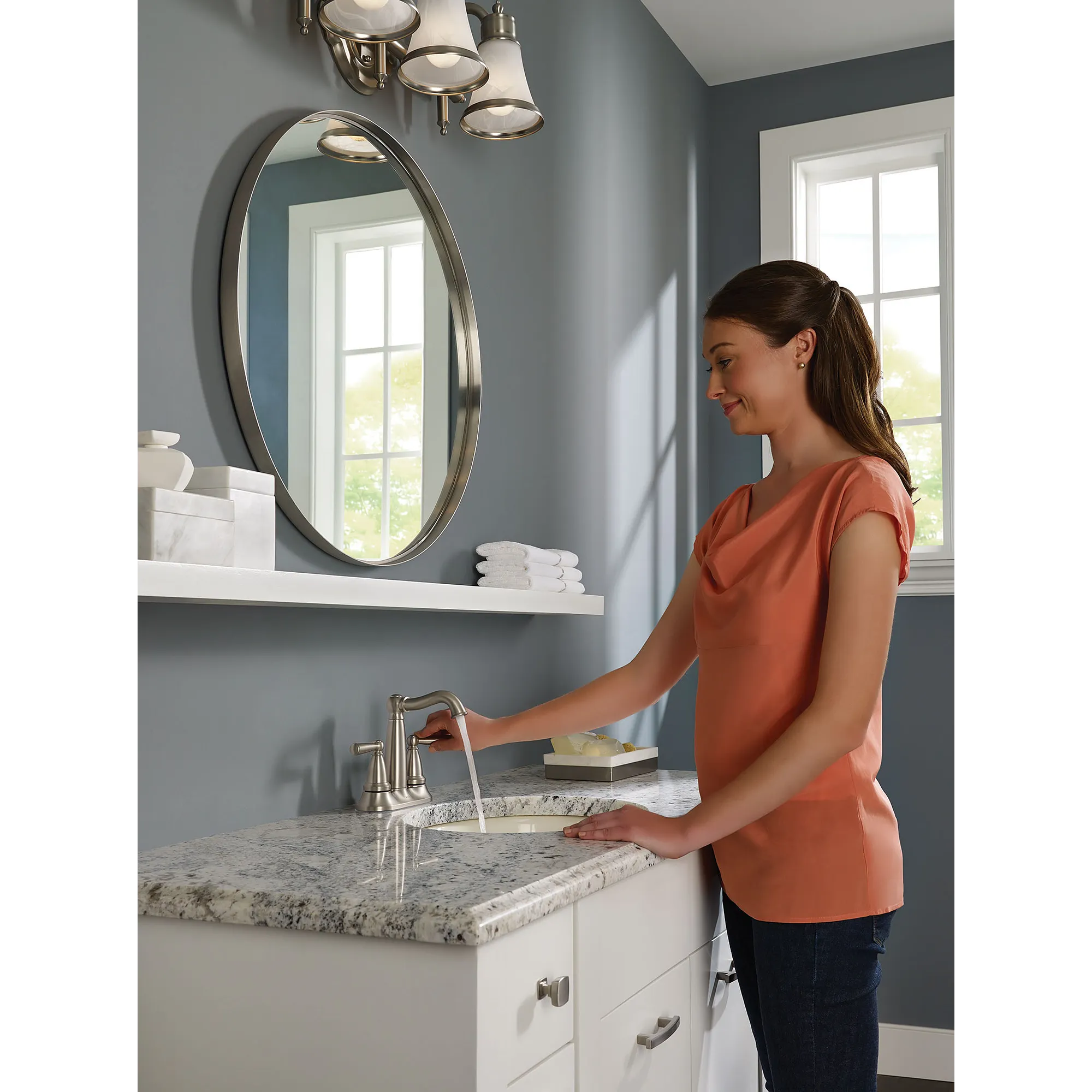 Vale Spot Resist Stainless (MB) Two-Handle Low Arc Bathroom Faucet - Image 5