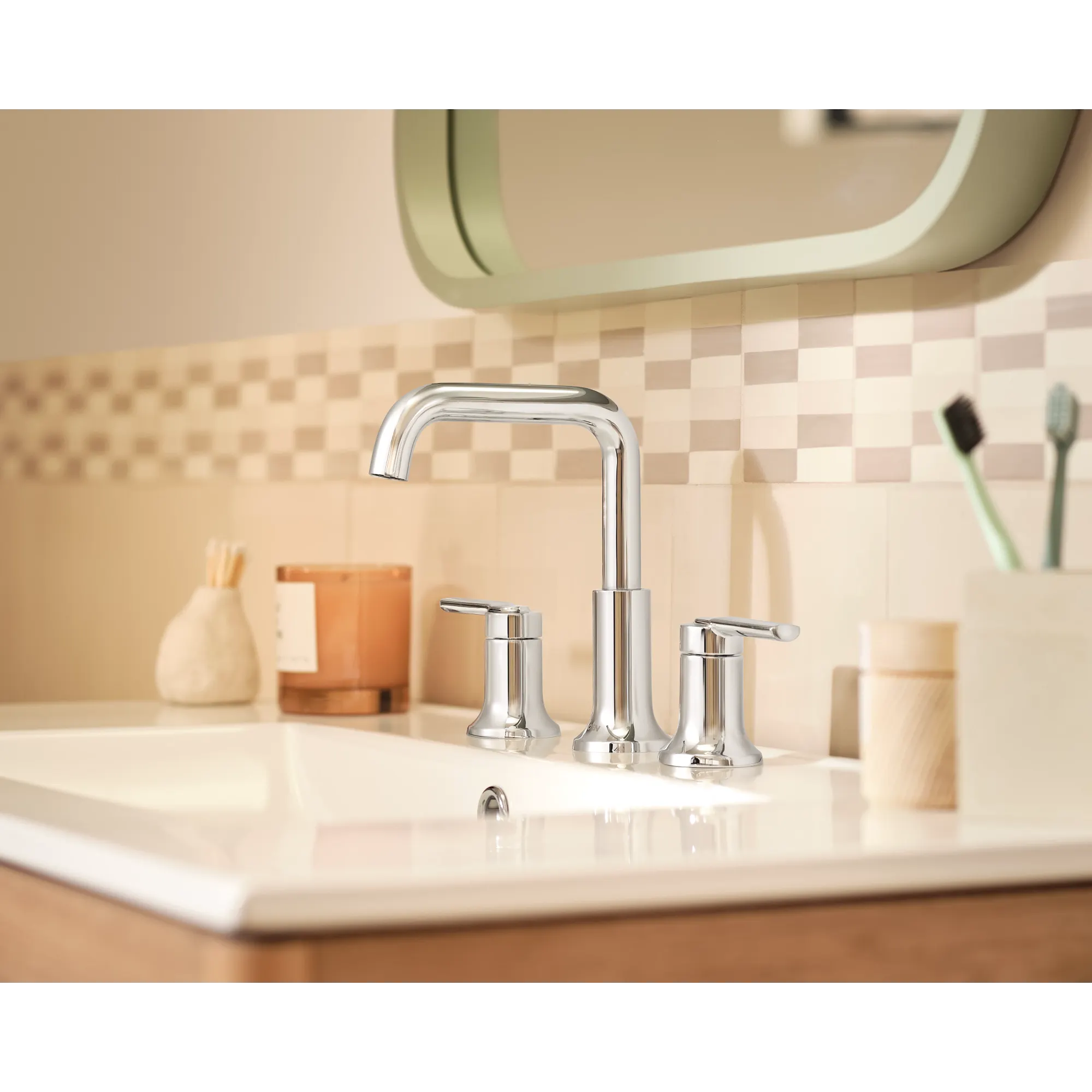 Zyla Chrome two-handle high arc bathroom faucet - Image 7