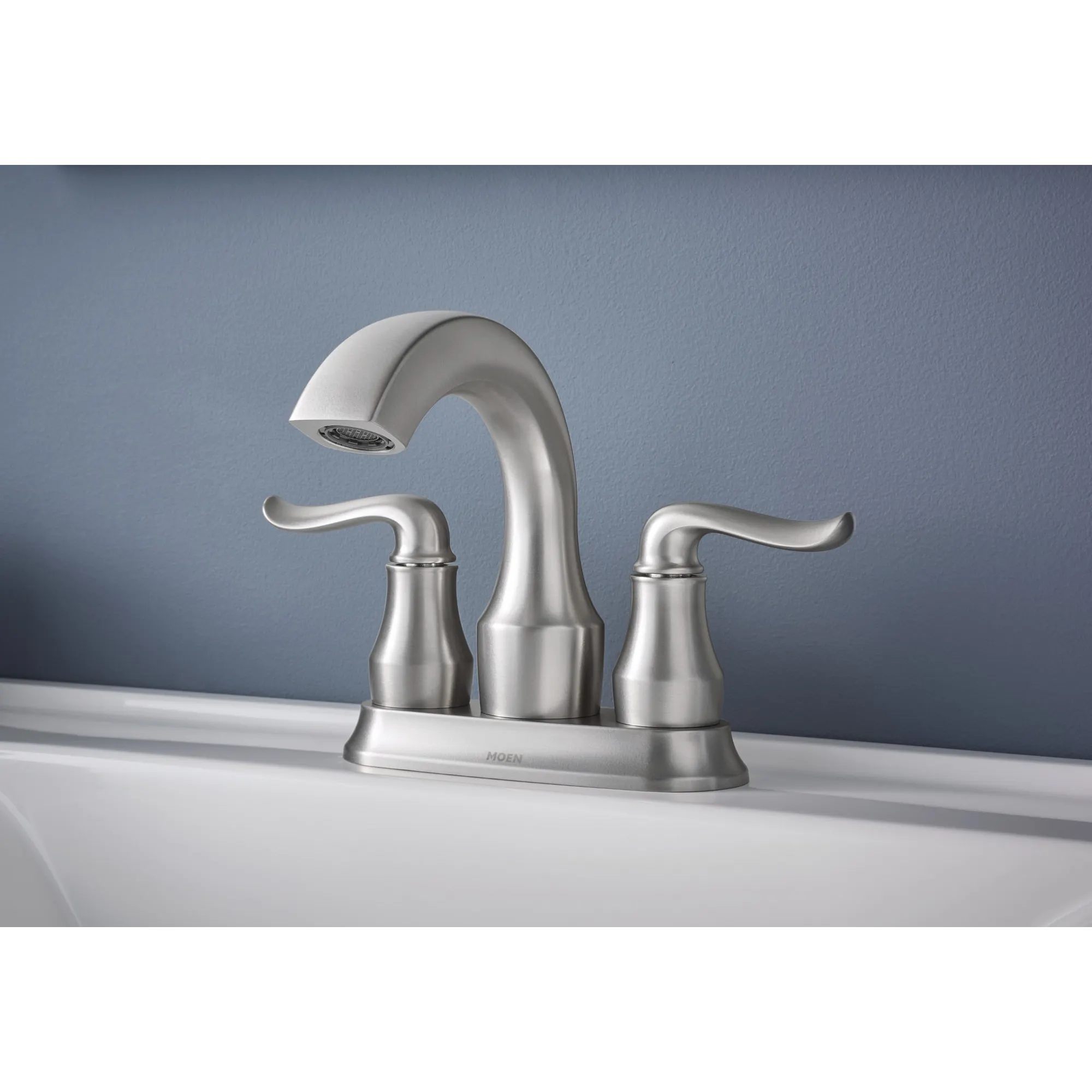 Hamden Spot Resist Brushed Nickel Two-Handle High Arc Bathroom Faucet - Image 8