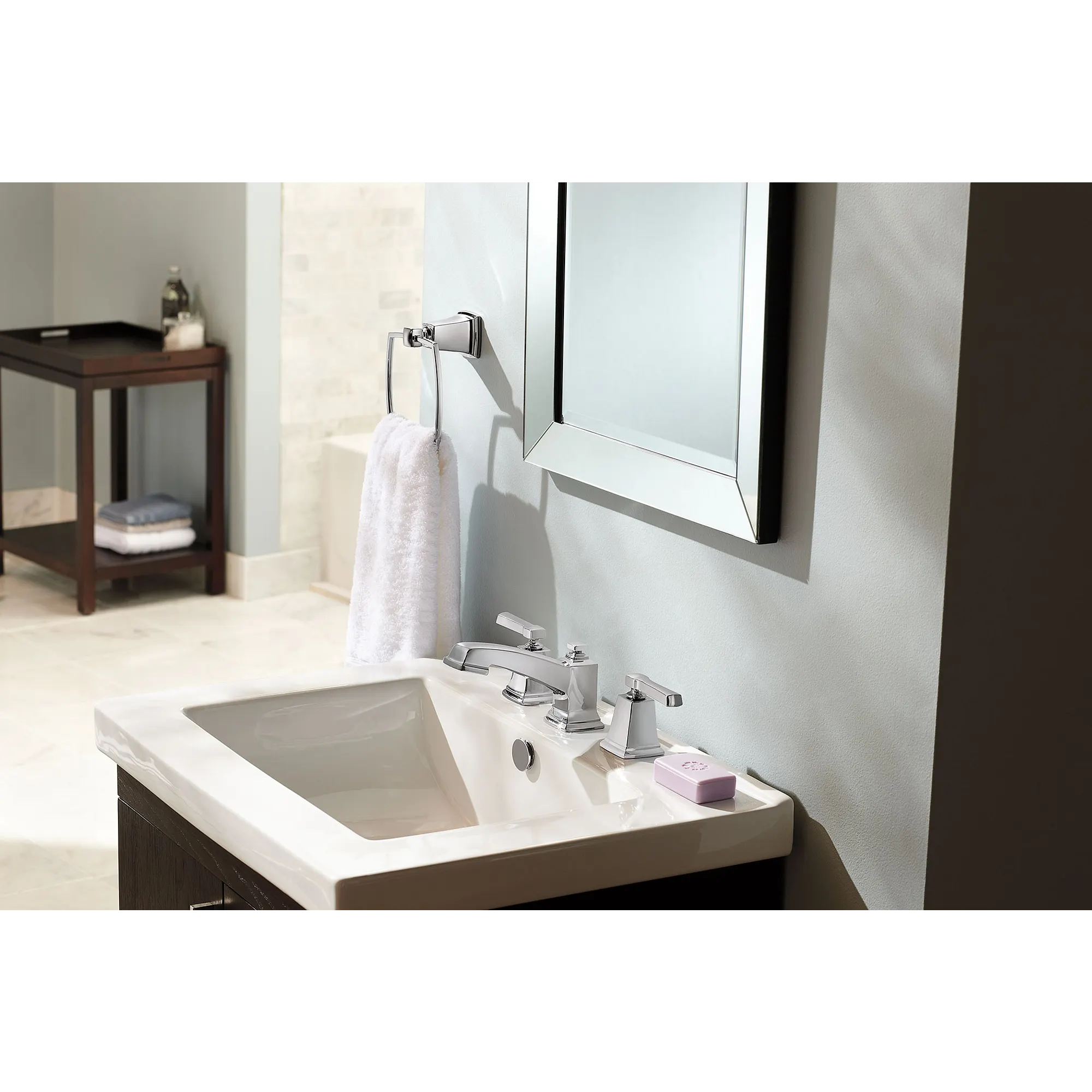 Boardwalk Chrome two-handle low arc bathroom faucet - Image 2