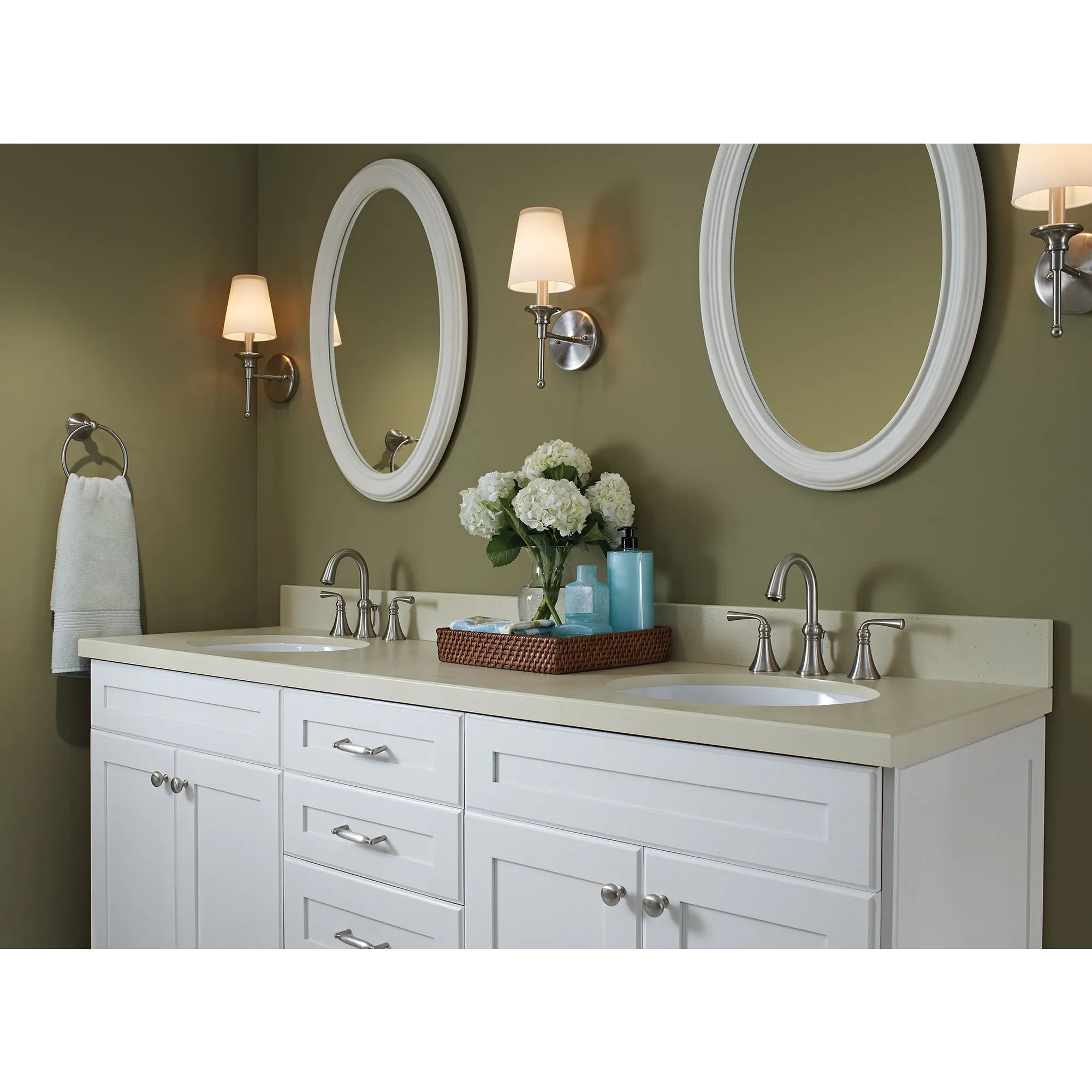 Wetherly Spot resist brushed nickel two-handle high arc bathroom faucet - Image 3