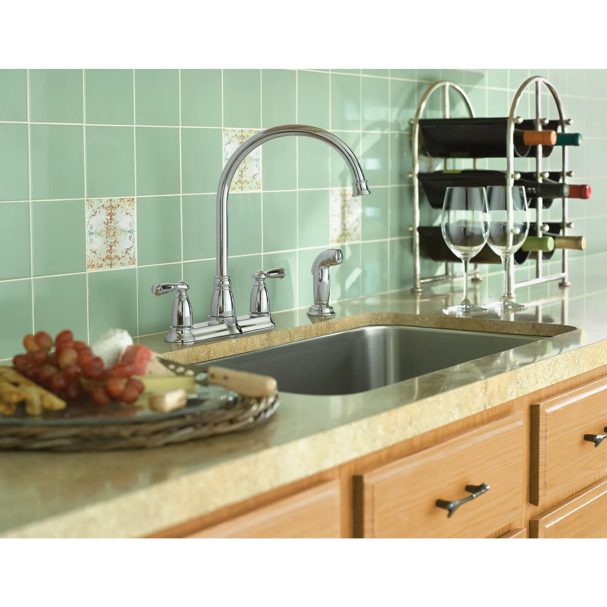 Banbury Chrome two-handle high arc kitchen faucet - Image 2