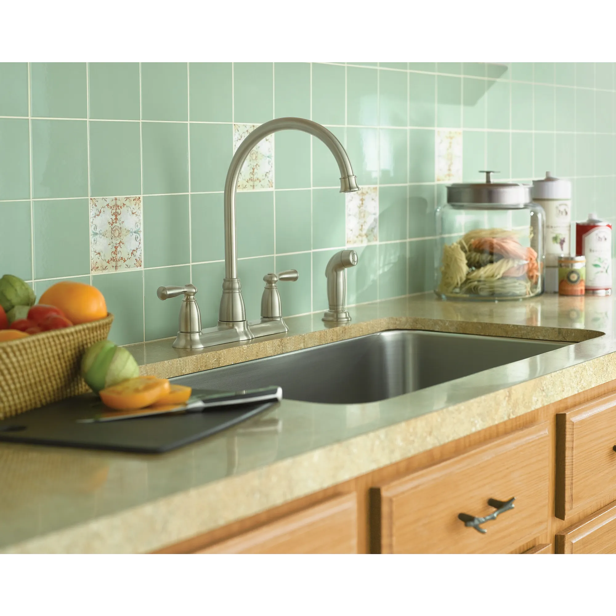 Banbury Chrome two-handle high arc kitchen faucet - Image 5