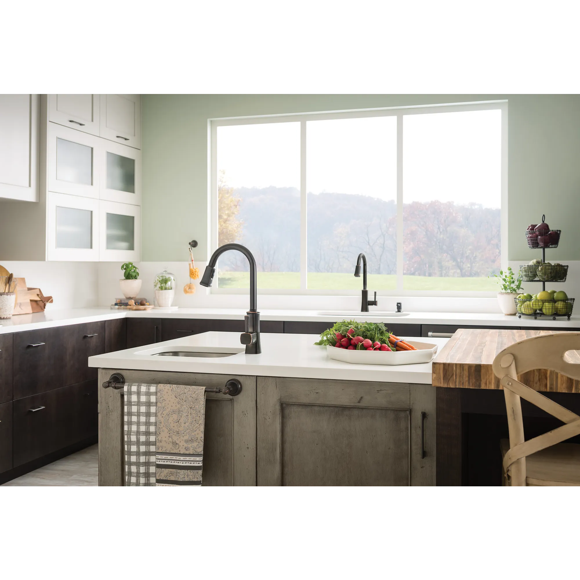 Bridgestone Mediterranean bronze one-handle high arc pulldown kitchen faucet - Image 3