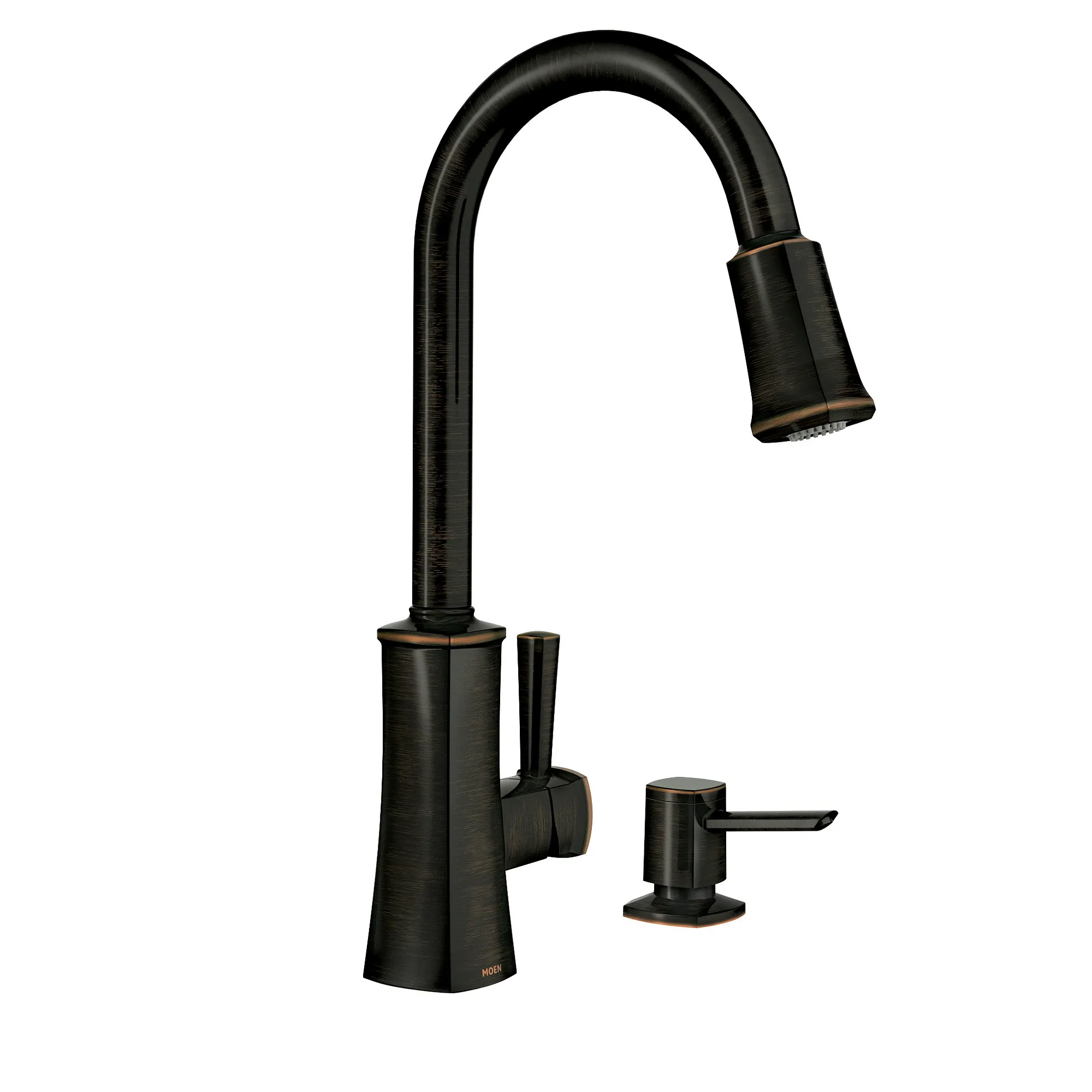 Bridgestone Mediterranean bronze one-handle high arc pulldown kitchen faucet - Image 4