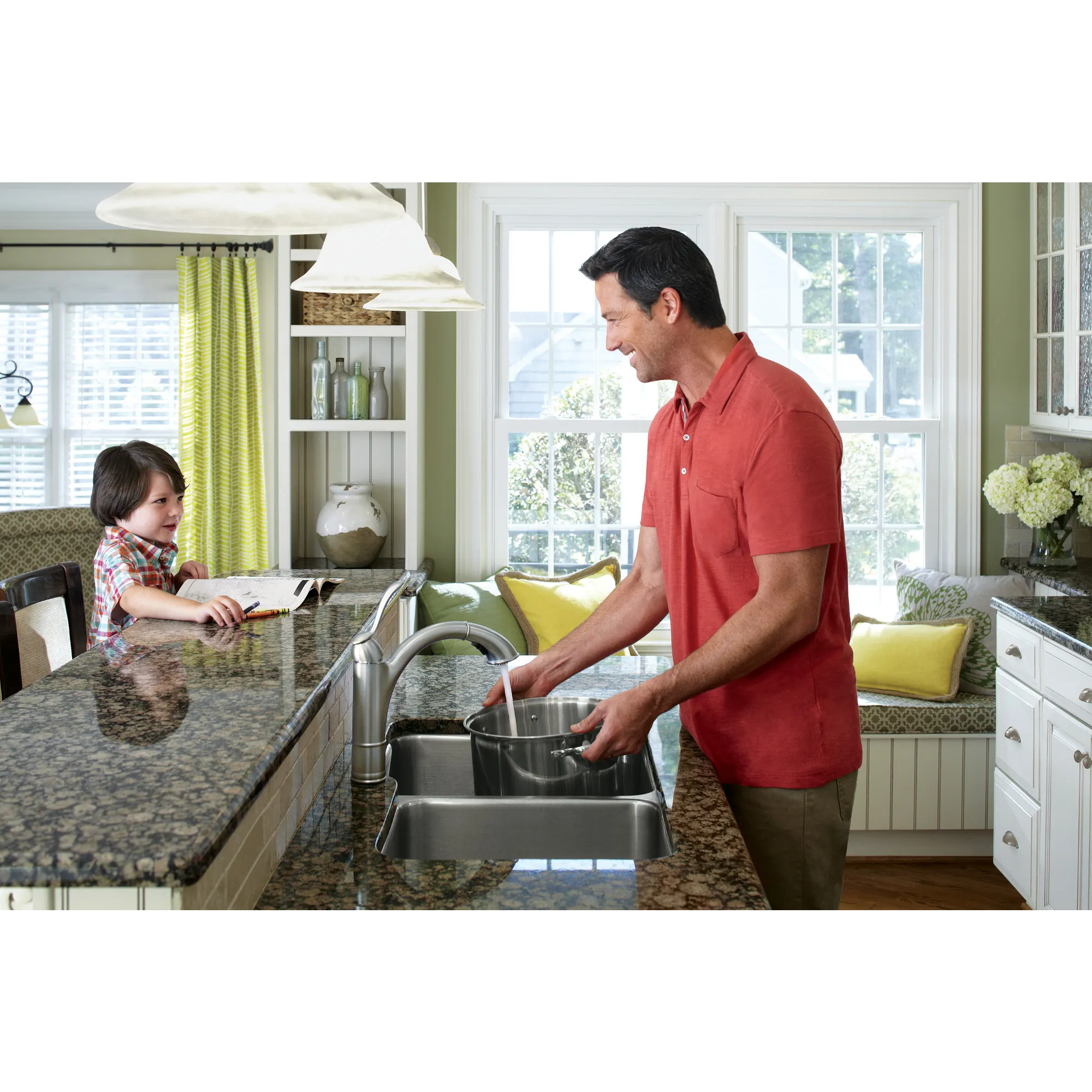Walden Chrome One-Handle Low Arc Pullout Kitchen Faucet - Image 15