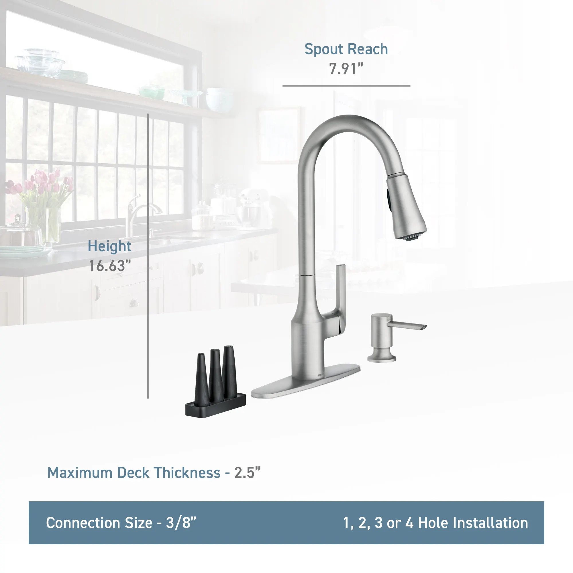 Milton Pulldown Kitchen Faucet with Bottle Cleaning Attachments - Image 24