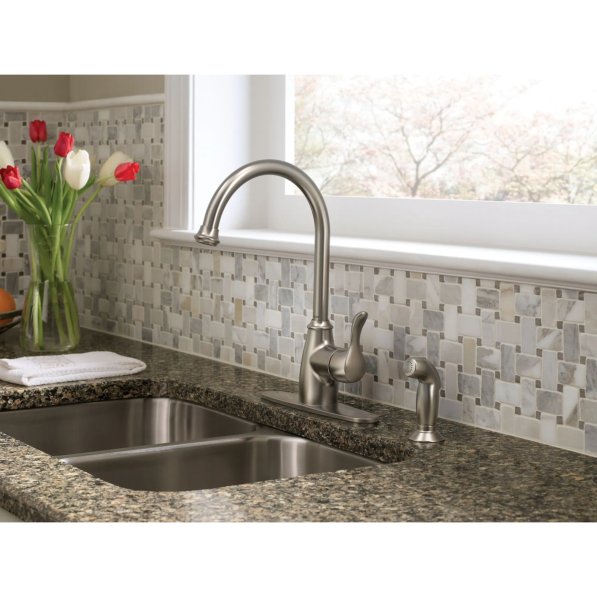 Finley Spot resist stainless one-handle high arc kitchen faucet - Image 3