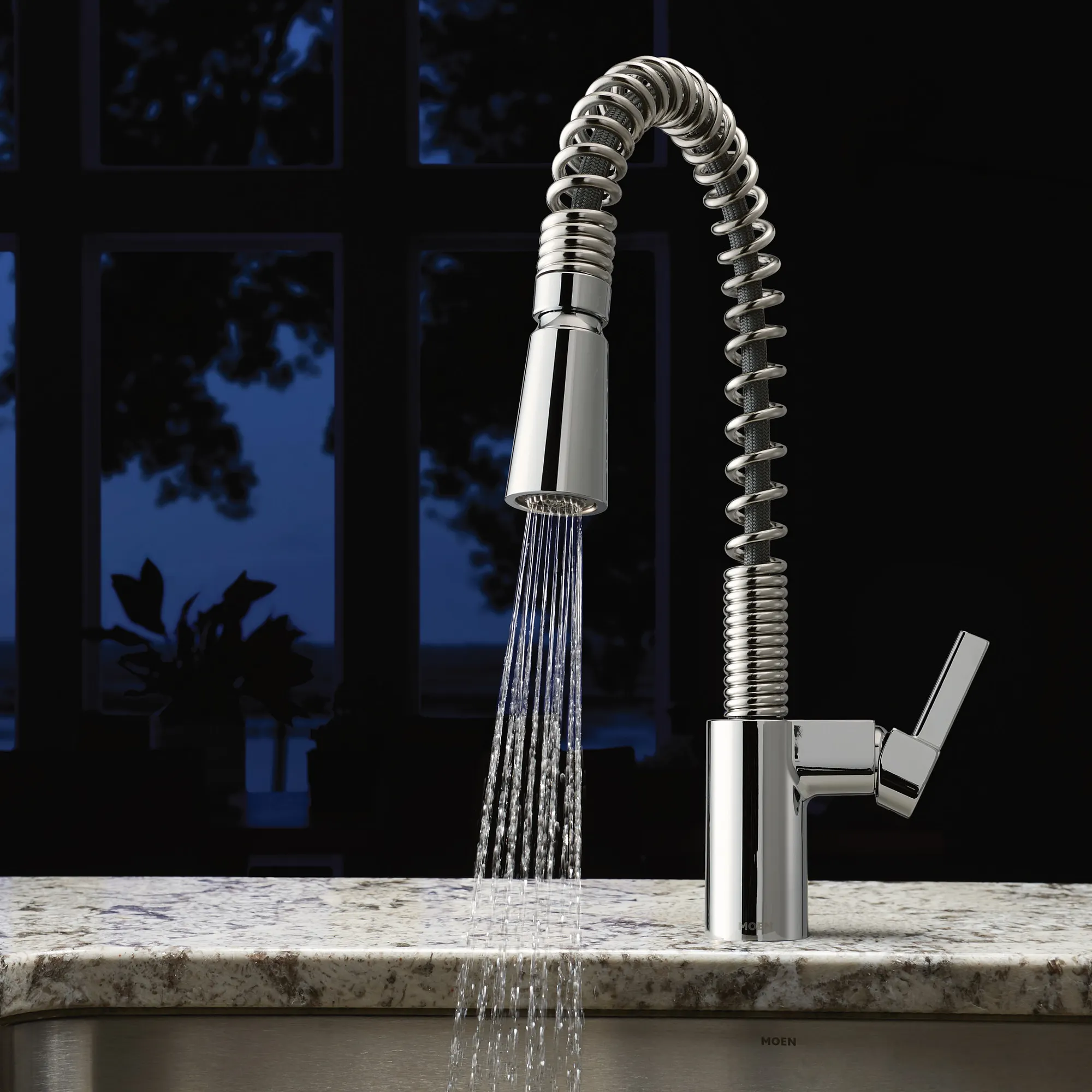 Irvine Chrome One-Handle High Arc Pulldown Kitchen Faucet - Image 3