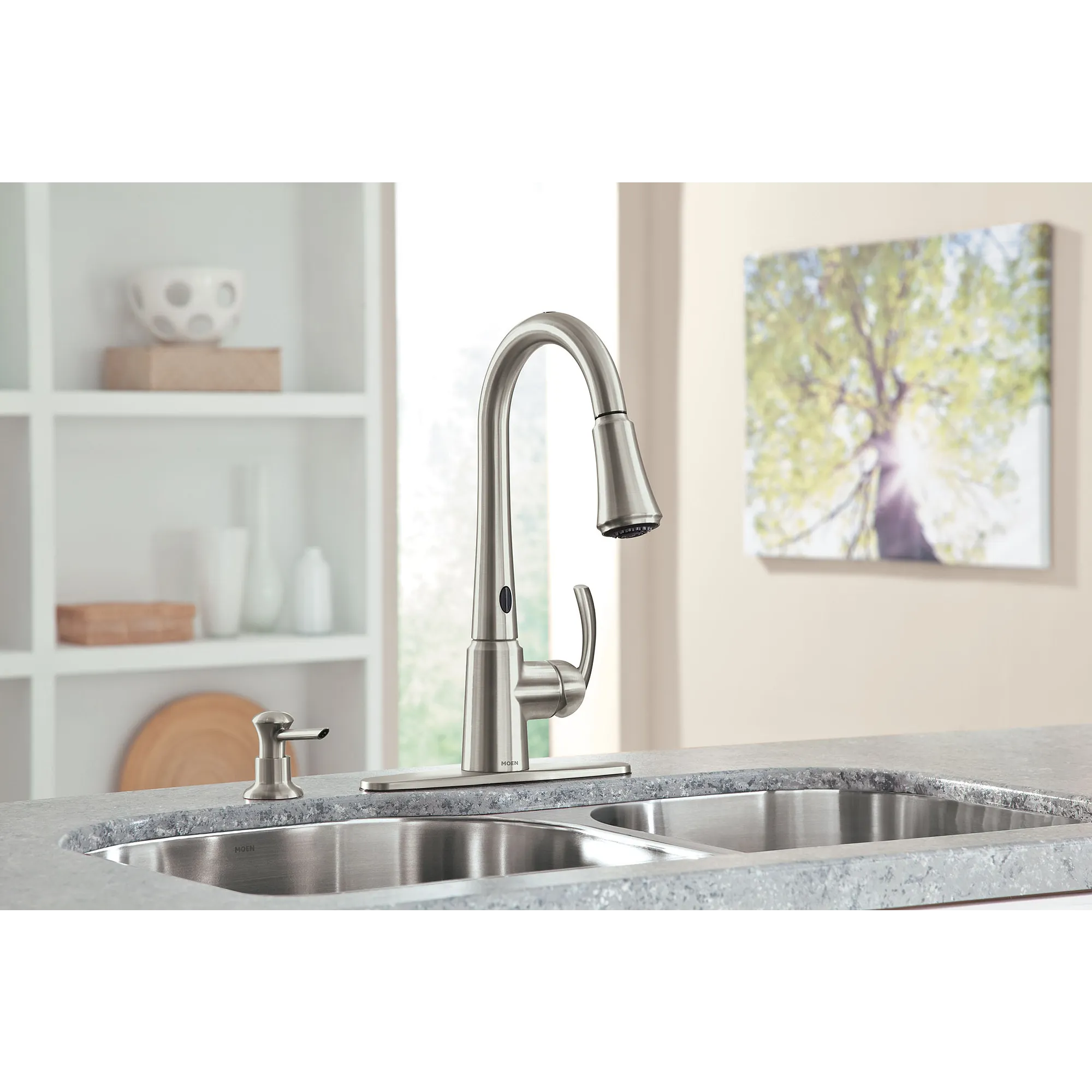 Delaney with MotionSense Spot Resist Stainless One-Handle High Arc Pulldown Kitchen Faucet - Image 2