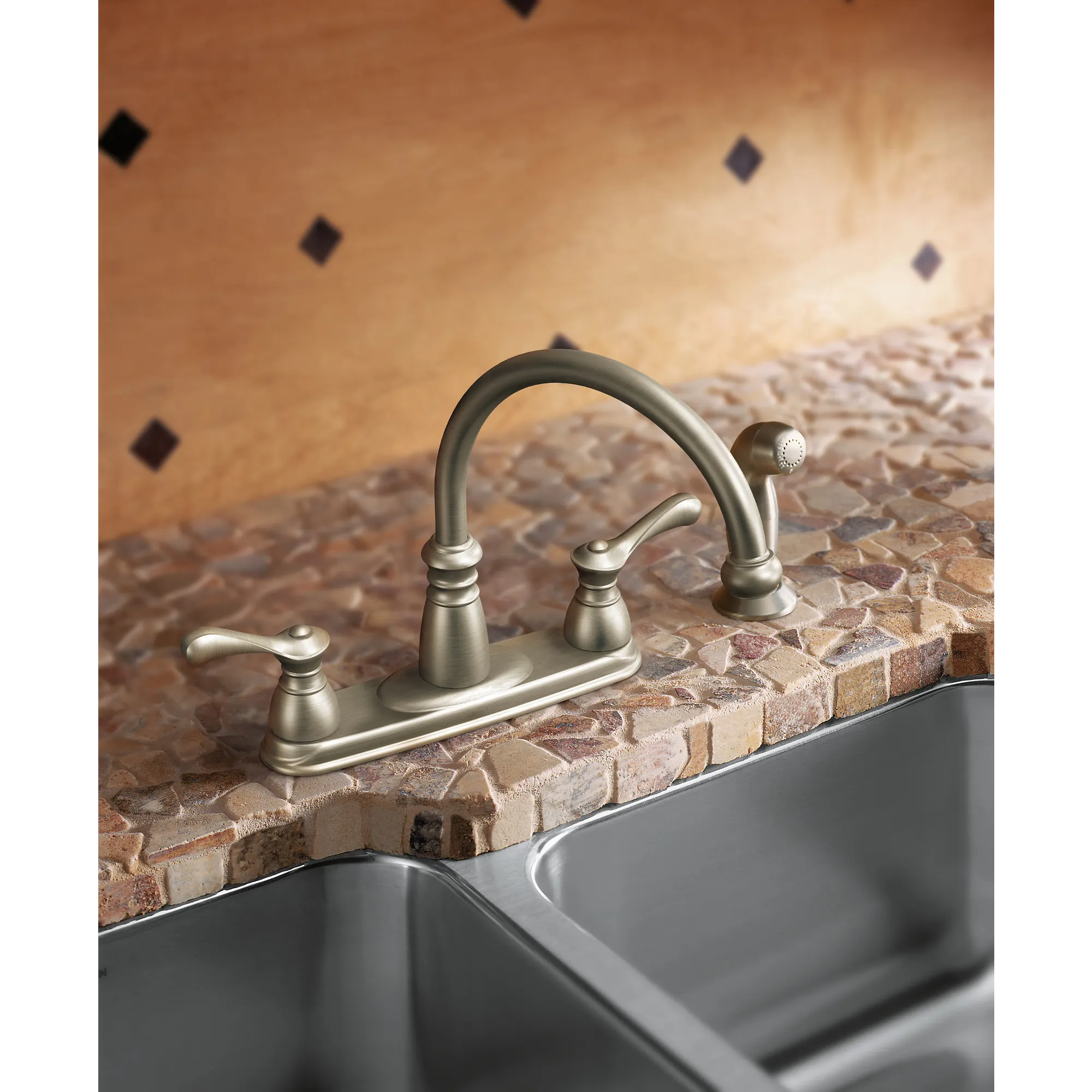 Lexie Chrome two-handle high arc kitchen faucet - Image 4