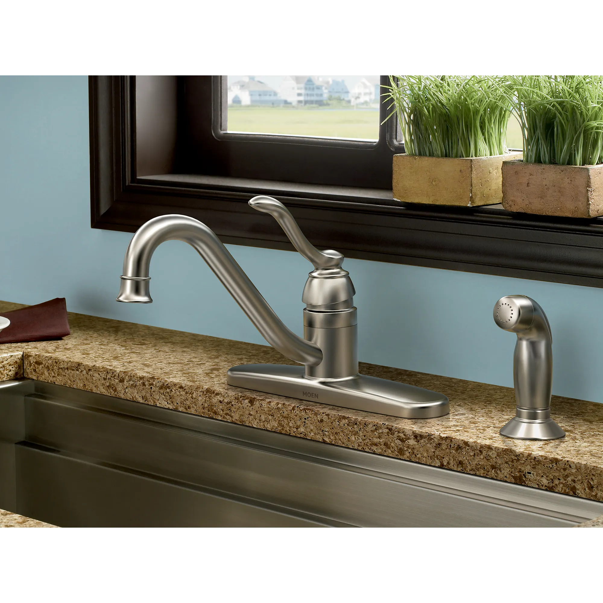 Banbury Spot resist stainless One-Handle Low Arc Kitchen Faucet - Image 2