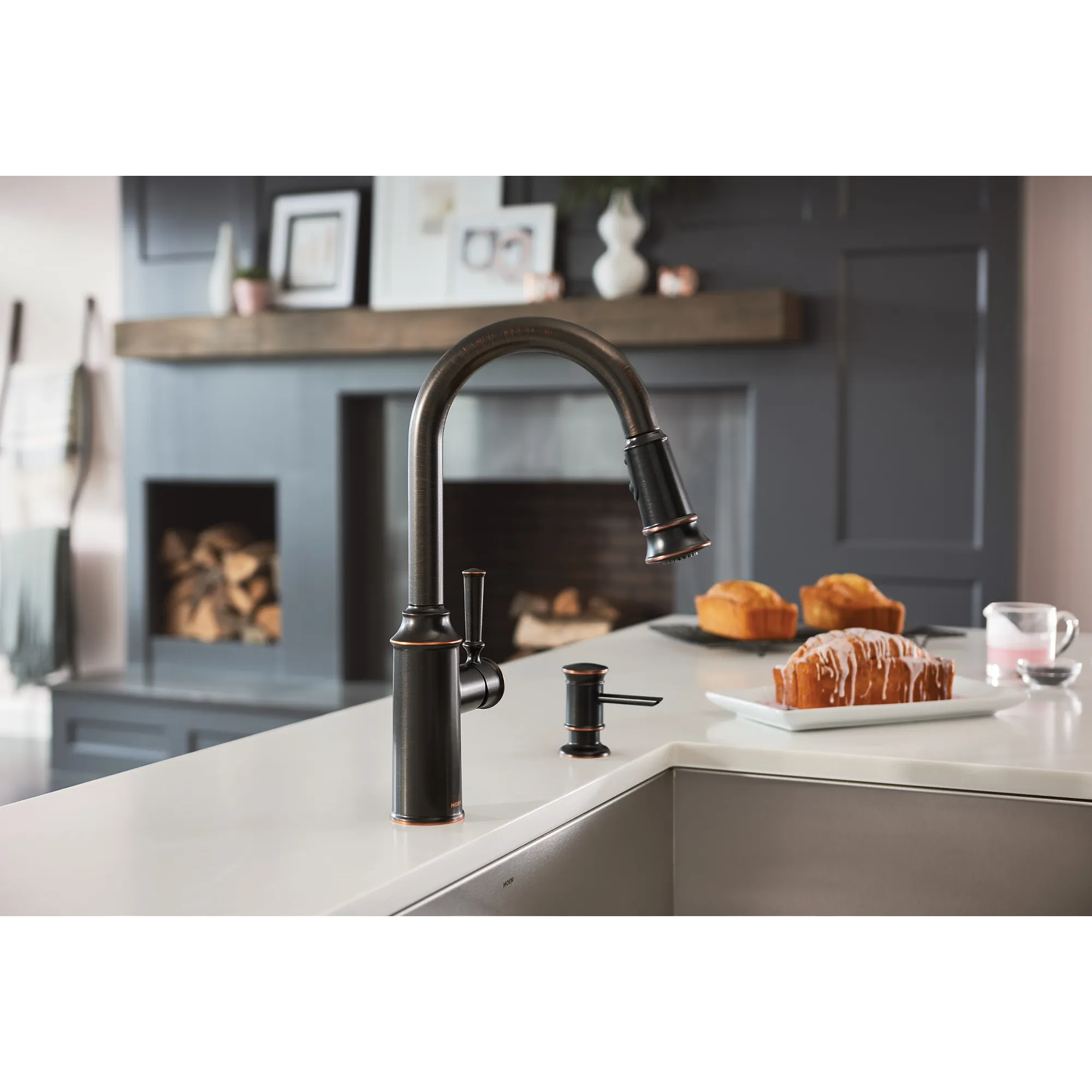 Glenshire Chrome one-handle high arc pulldown kitchen faucet - Image 12