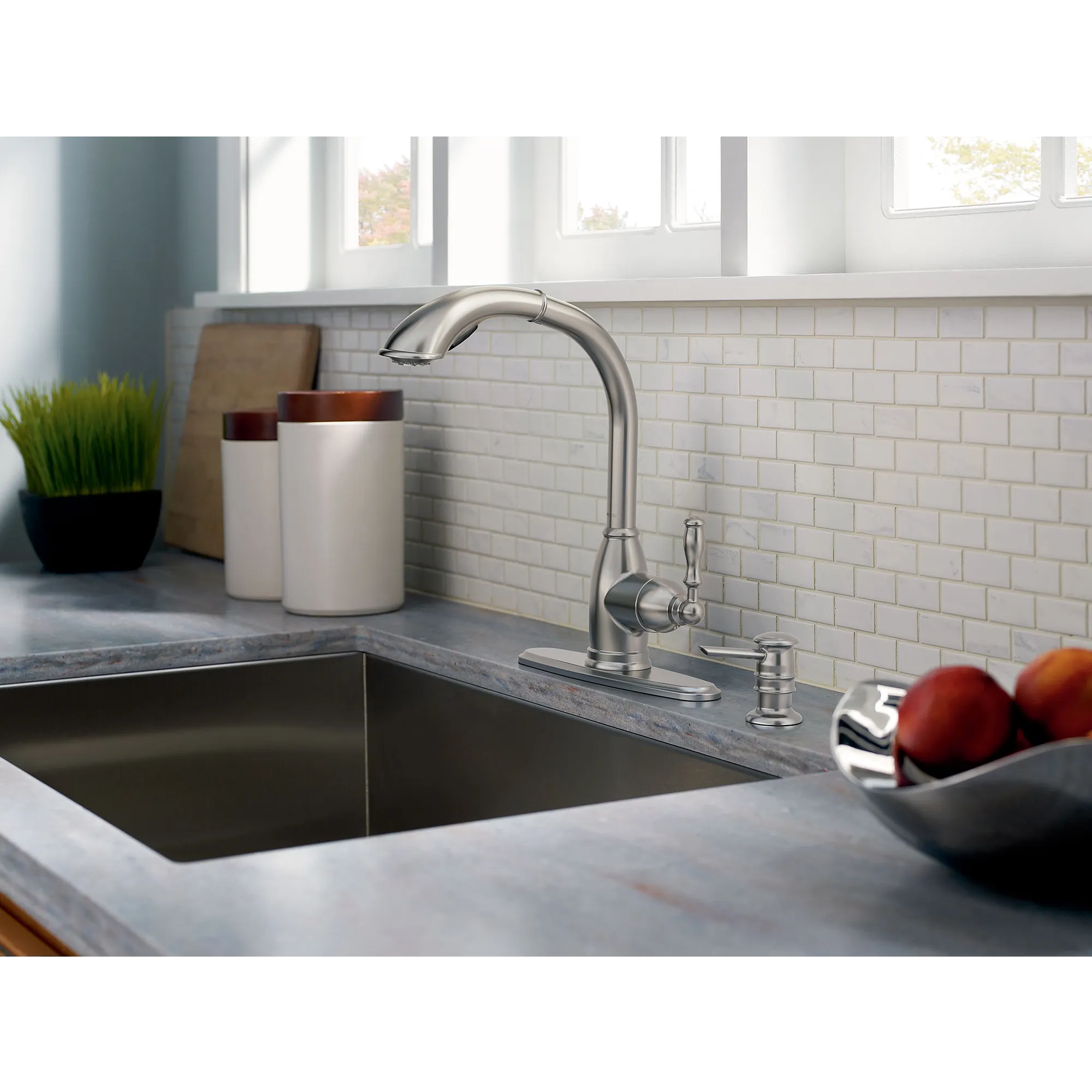 Sage Spot resist stainless one-handle high arc pullout kitchen faucet - Image 3
