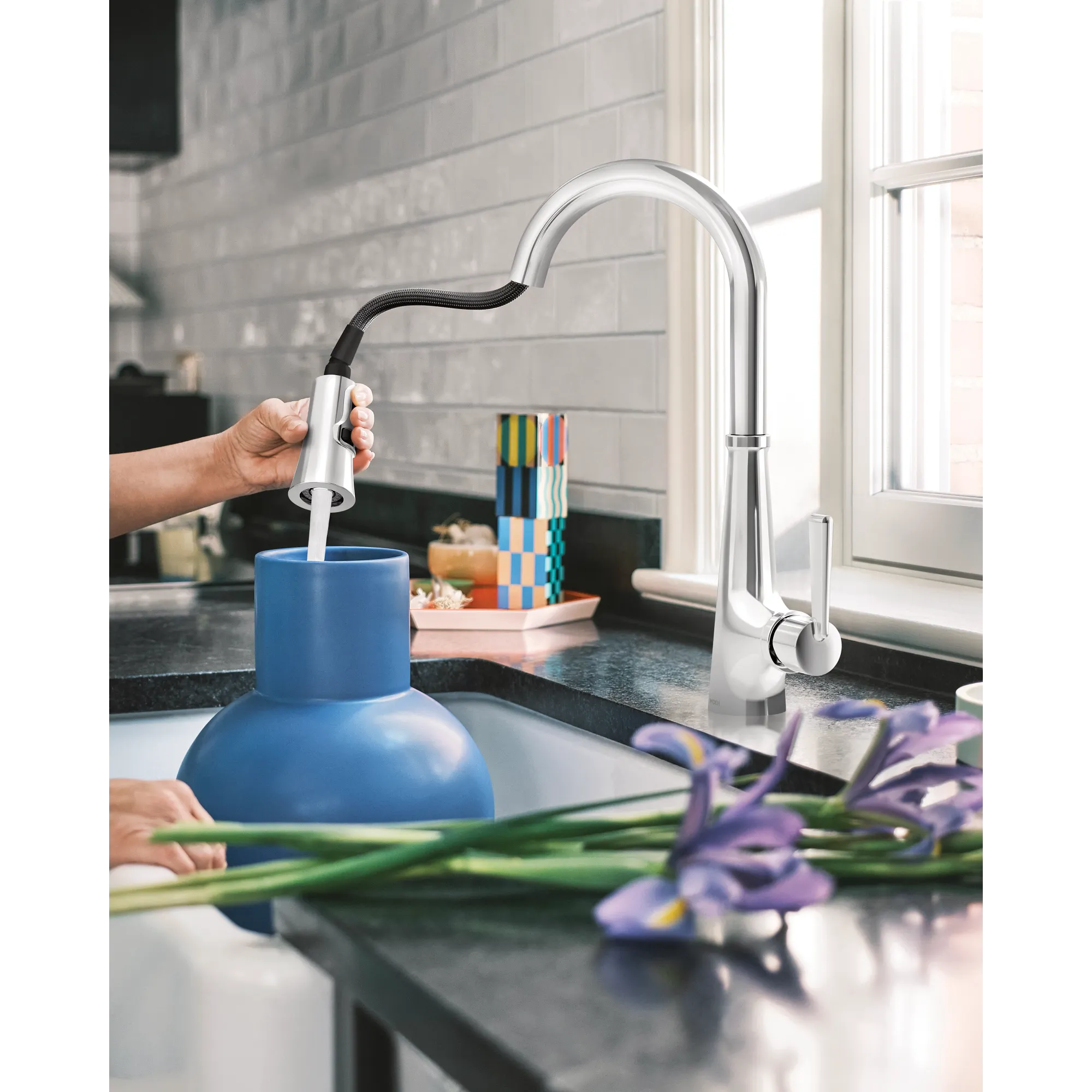 Joplin Chrome one-handle high arc kitchen faucet - Image 10