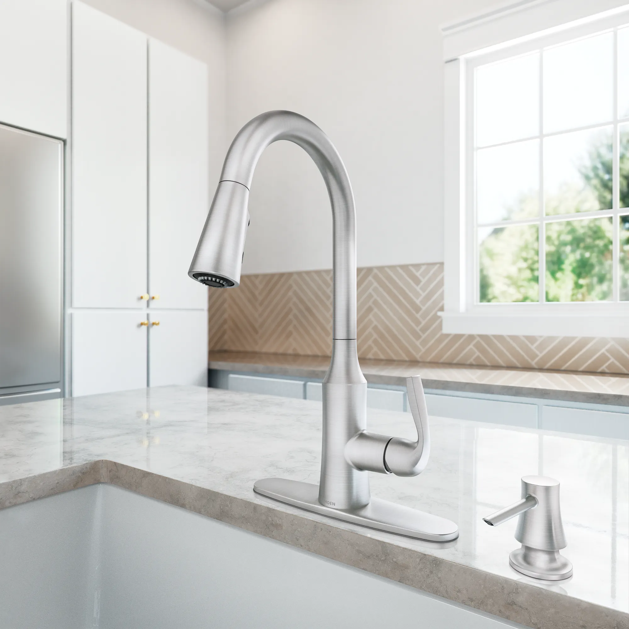 Cadia Spot resist stainless one-handle high arc pulldown kitchen faucet - Image 4