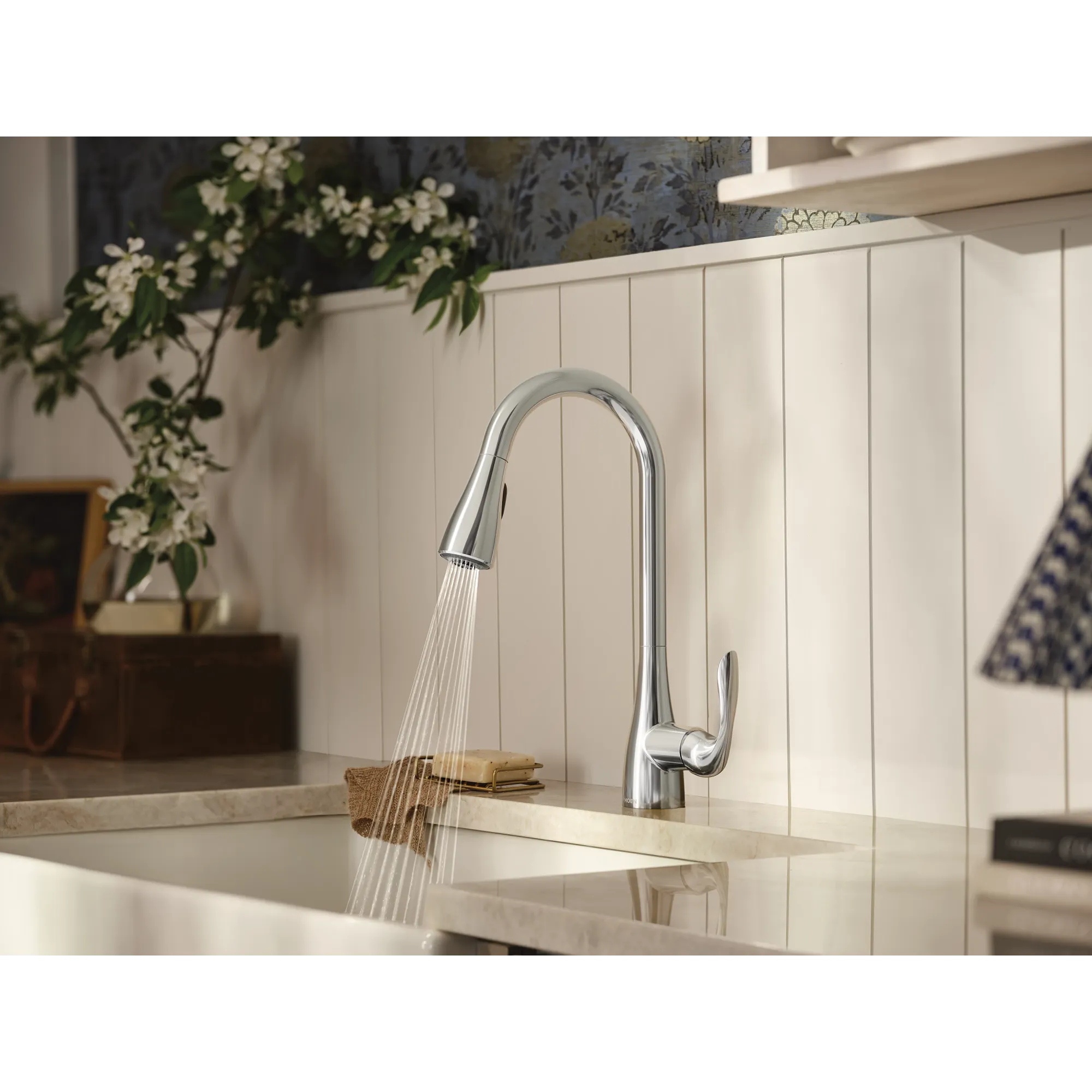 Georgene One-Handle High Arc Pulldown Kitchen Faucet - Image 4