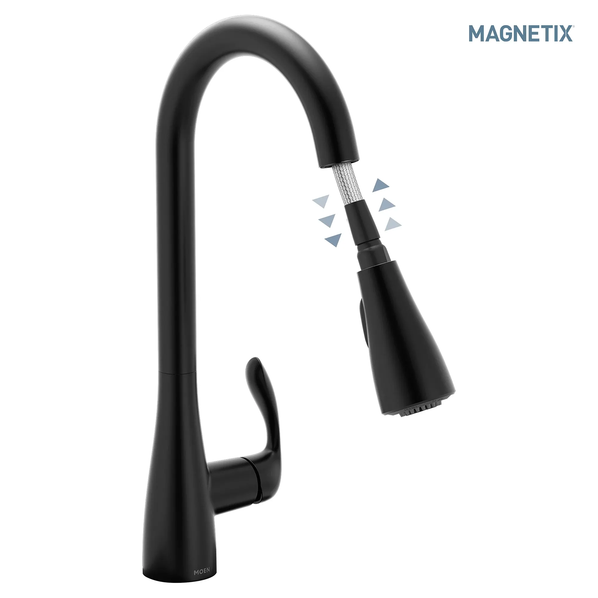 Georgene Matte black one-handle high arc pulldown kitchen faucet - Image 14