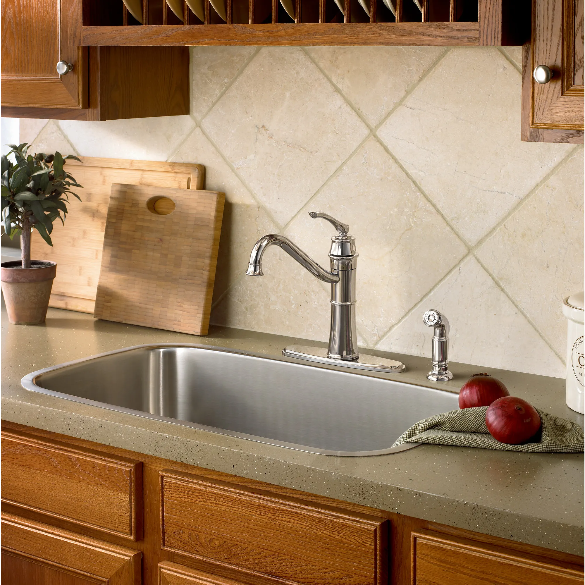 Wetherly Chrome One-Handle High Arc Kitchen Faucet - Image 6