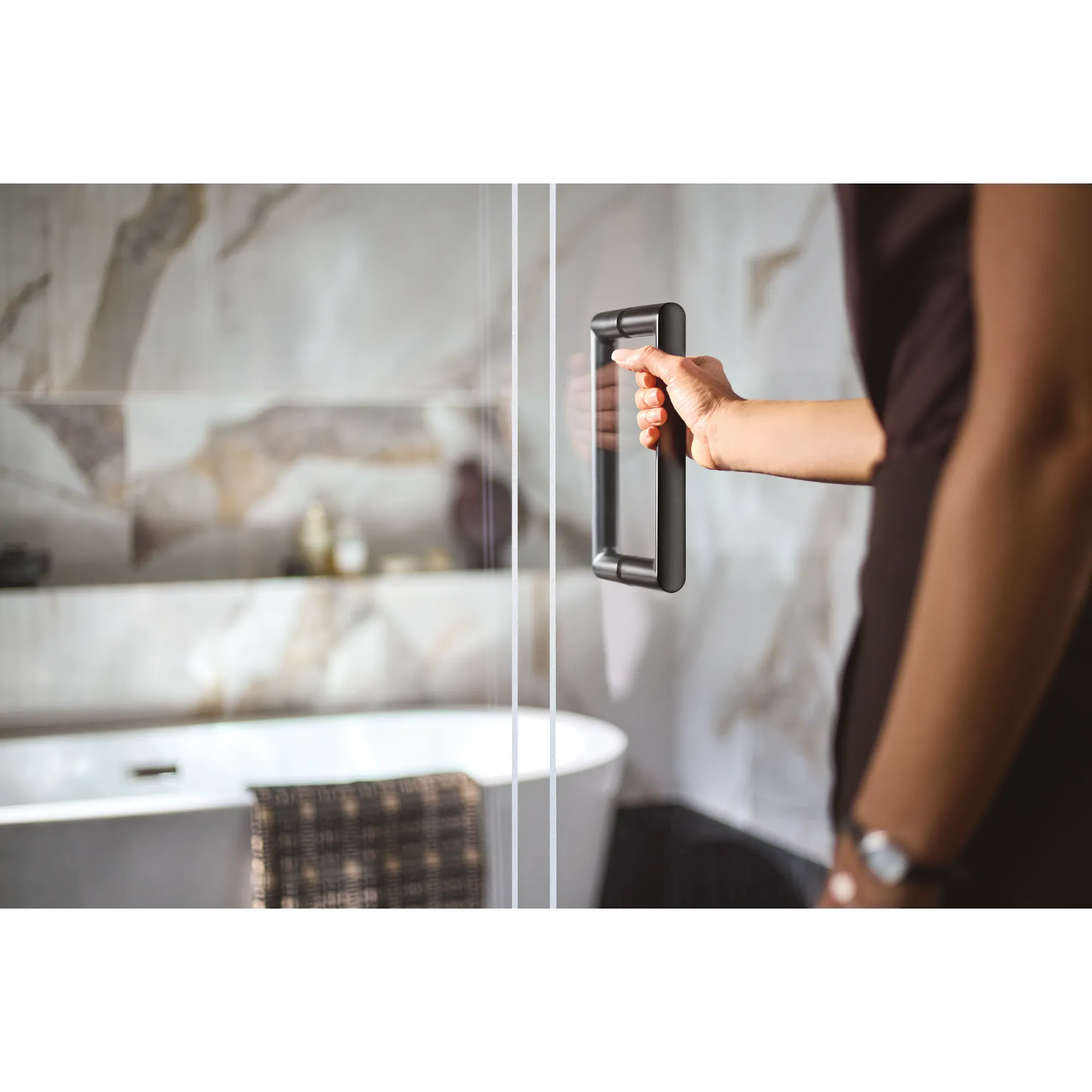 Contemporary Chrome 8" shower door handle - Image 8