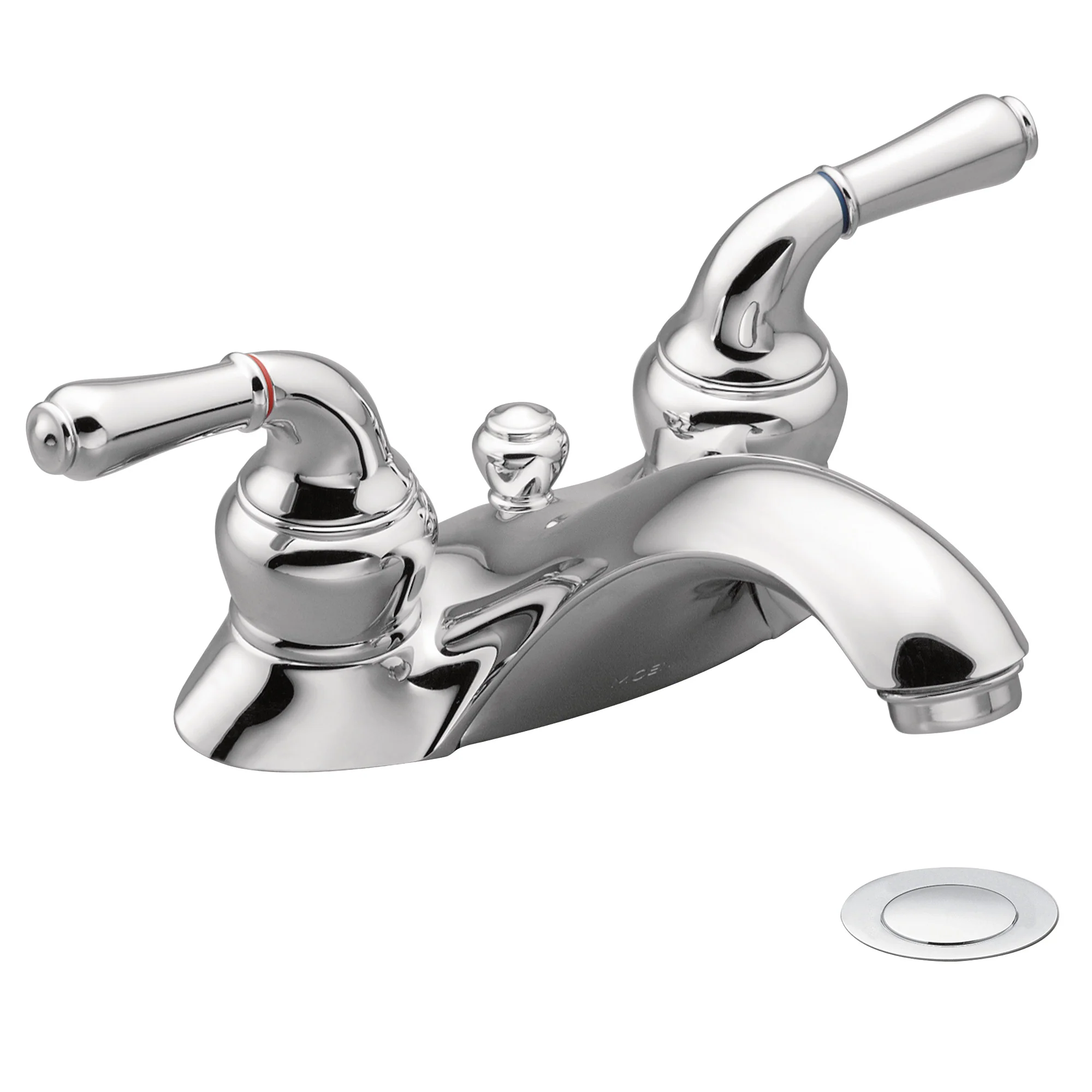 Monticello Chrome two-handle low arc bathroom faucet