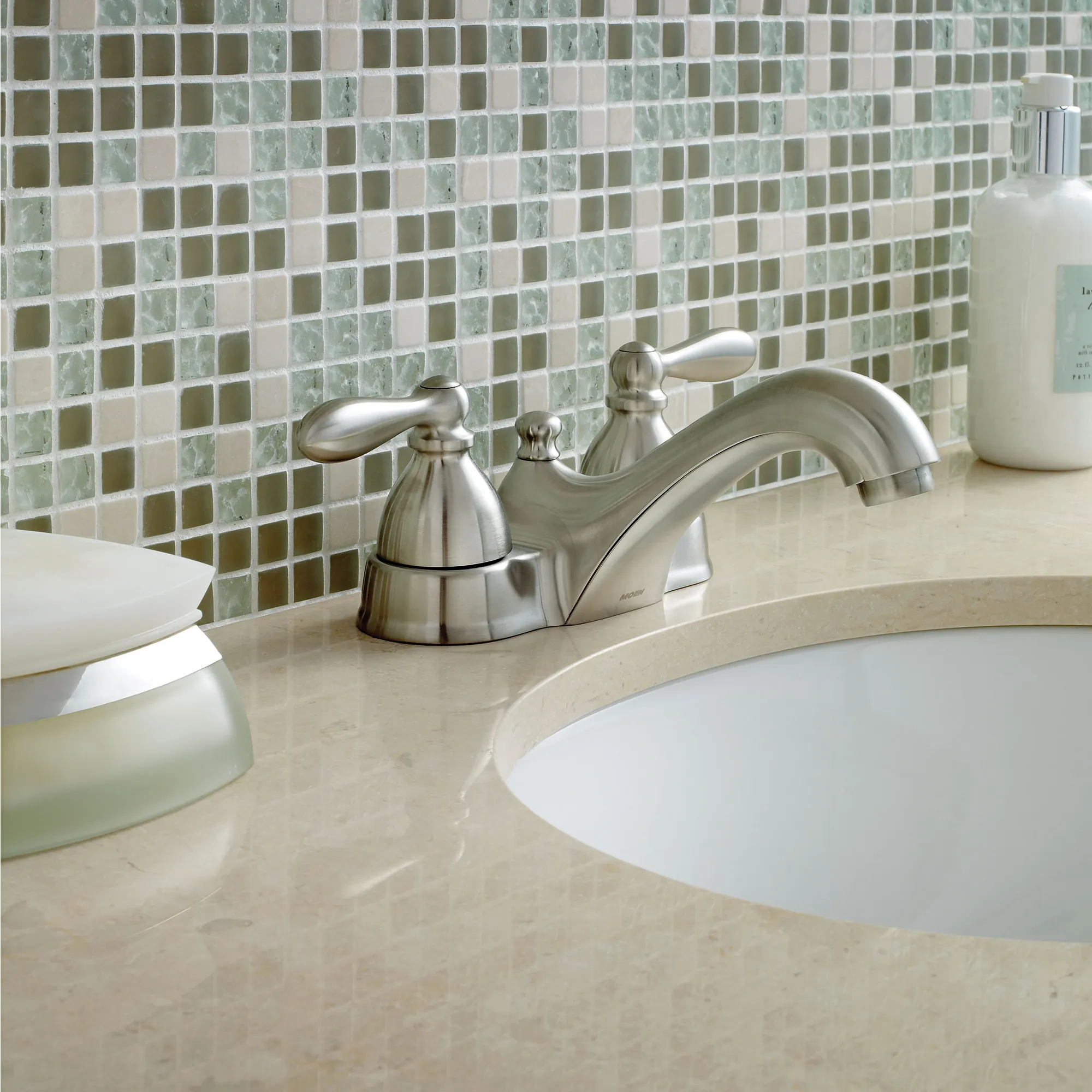 Caldwell Chrome two-handle low arc bathroom faucet - Image 4