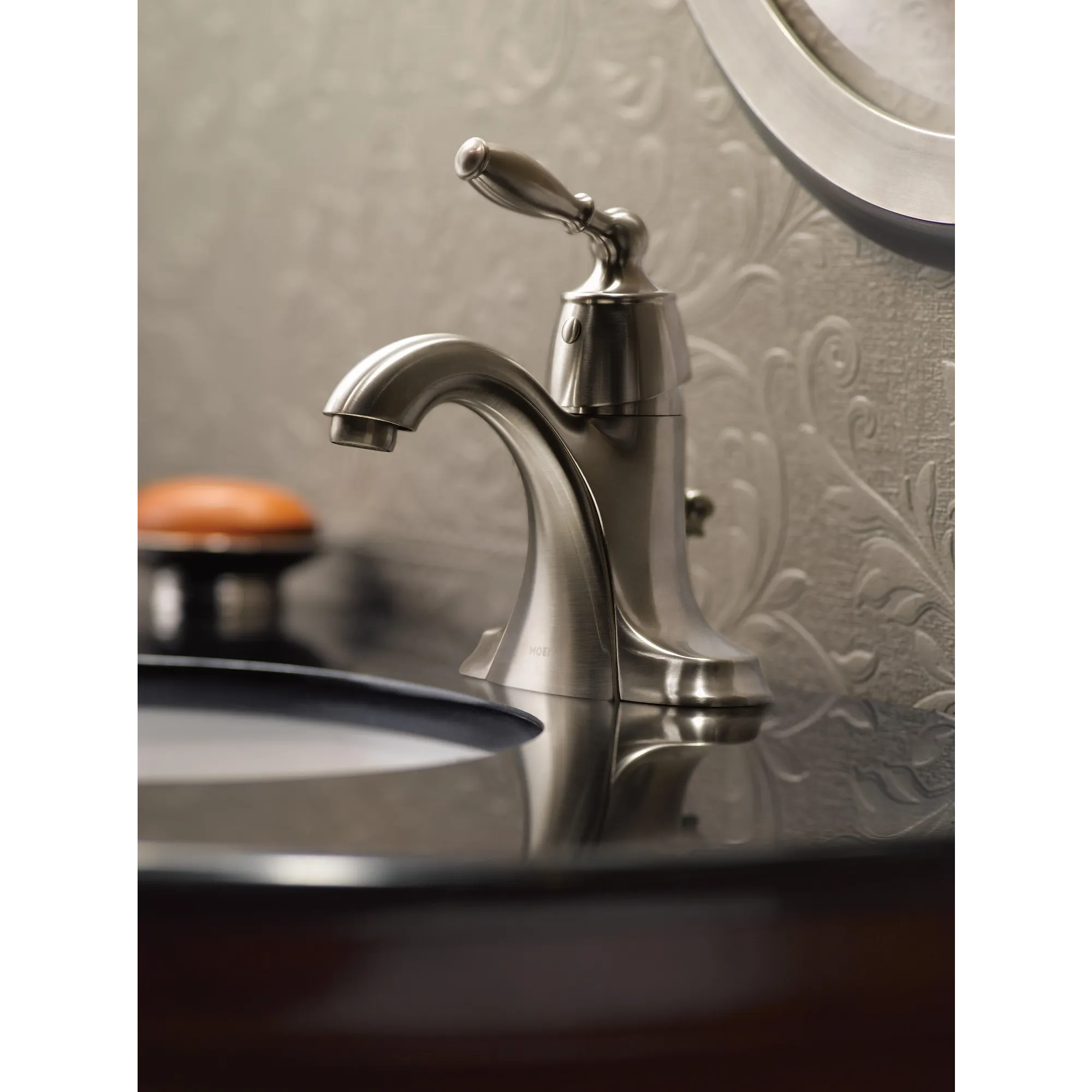Lindley Classic brushed nickel one-handle low arc bathroom faucet - Image 3