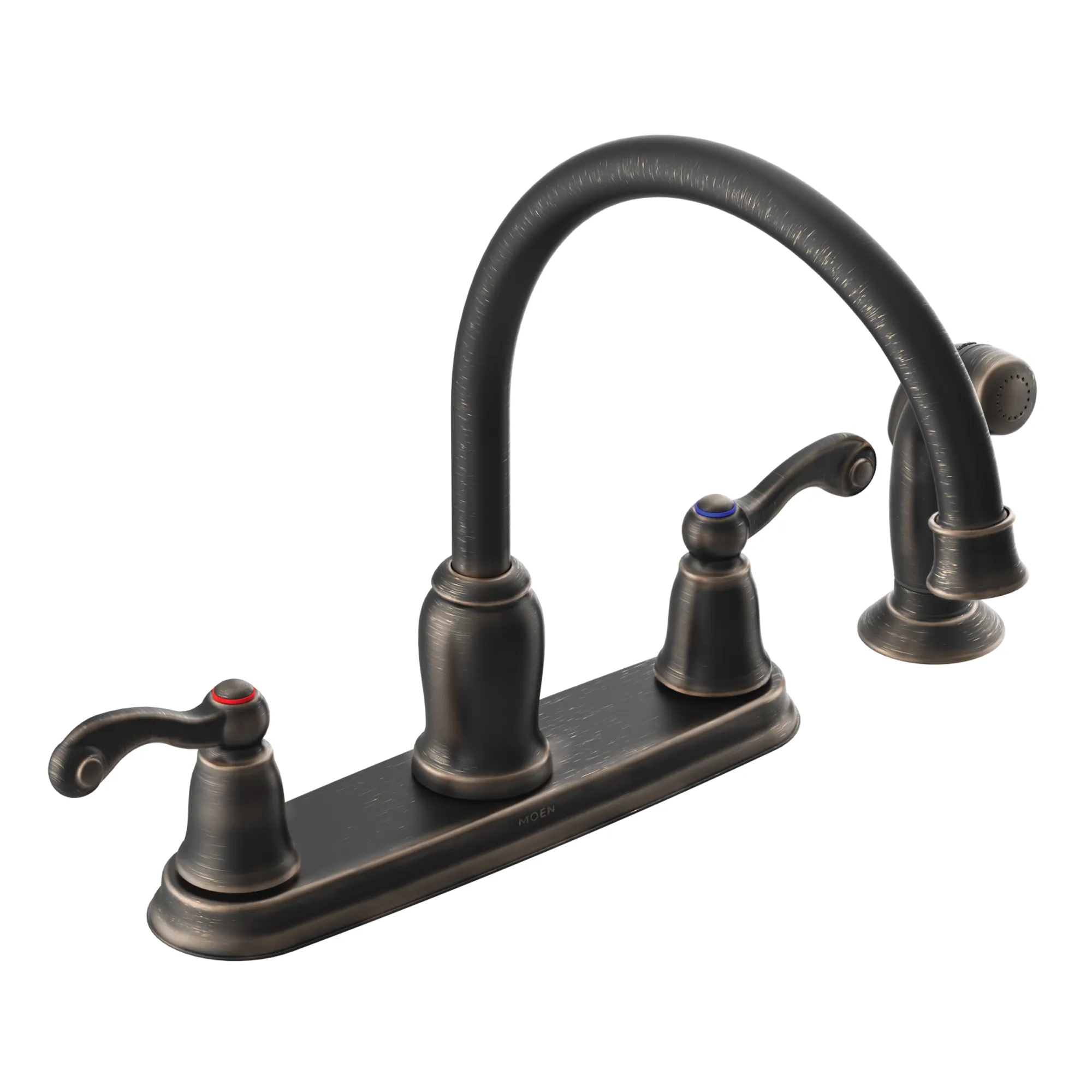 Traditional Chrome Two-Handle High Arc Kitchen Faucet - Image 4