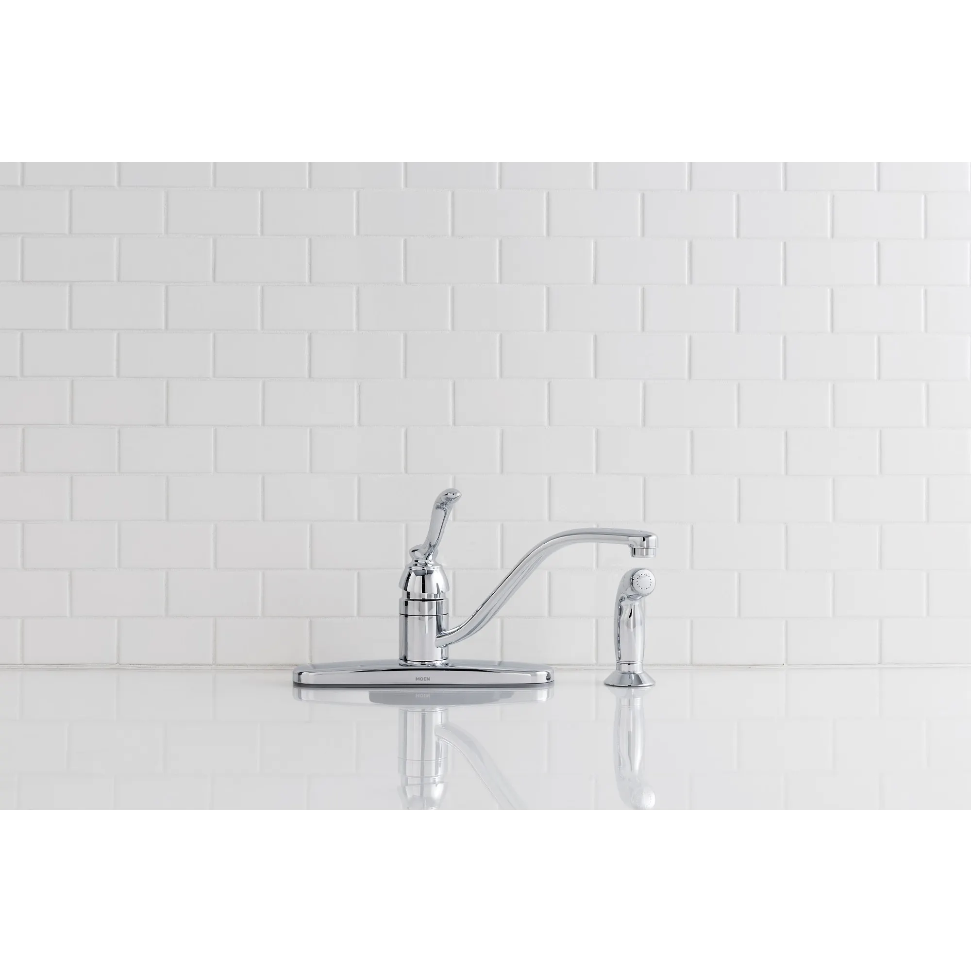 Banbury Chrome One-Handle Low Arc Kitchen Faucet - Image 2